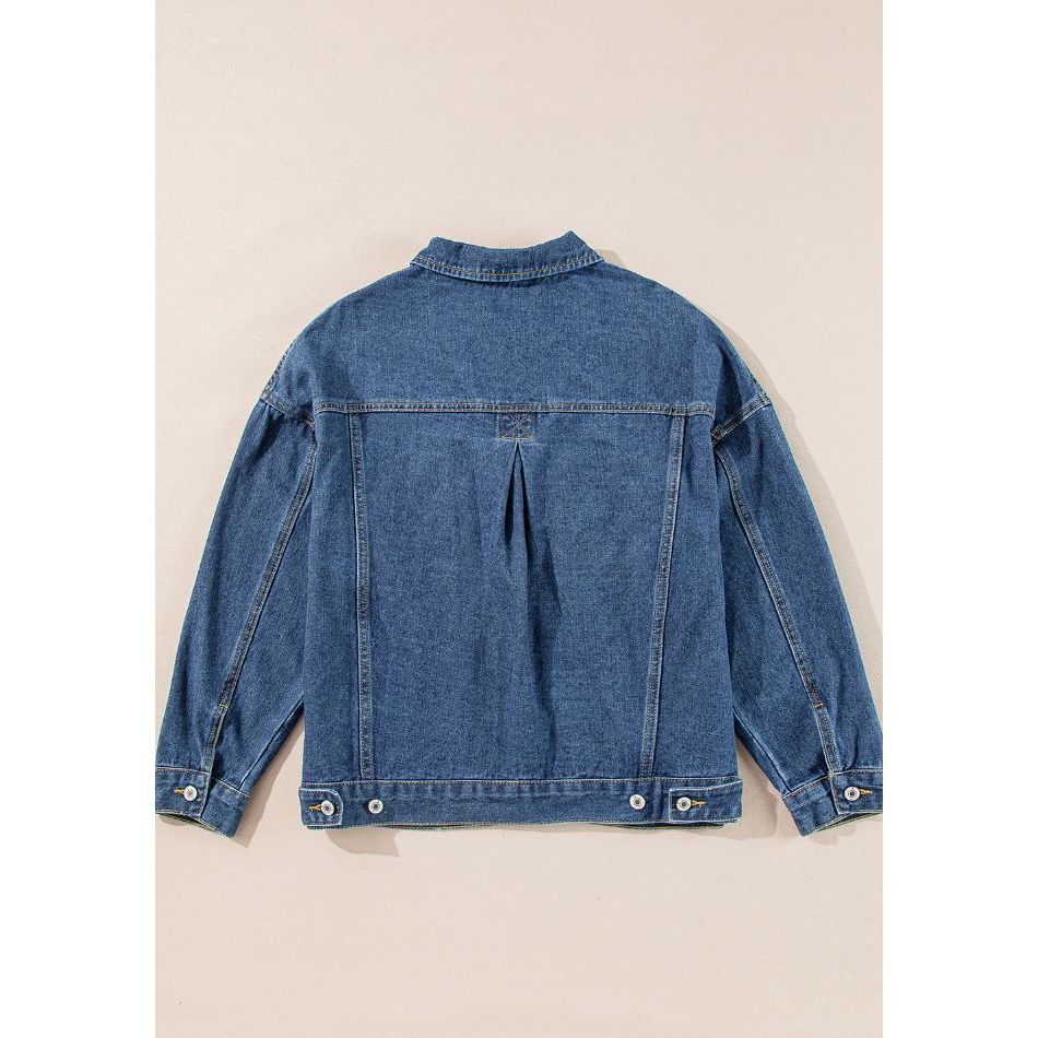 Pocketed Button Up Denim Jacket