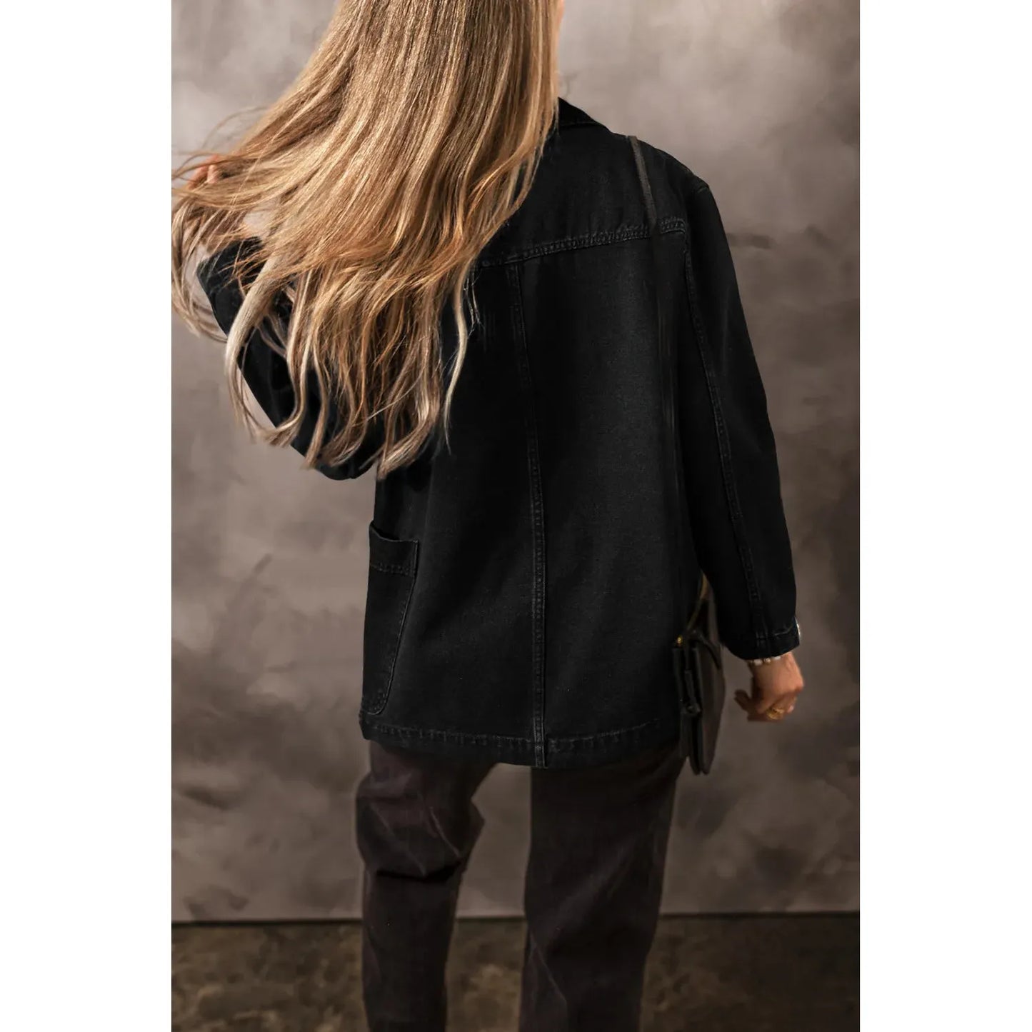 Pocketed Long Sleeve Denim Jacket