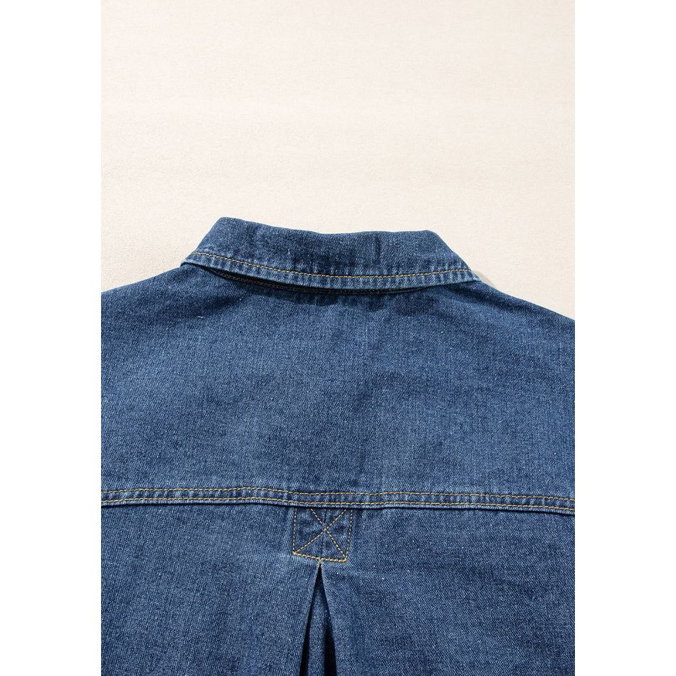Pocketed Button Up Denim Jacket