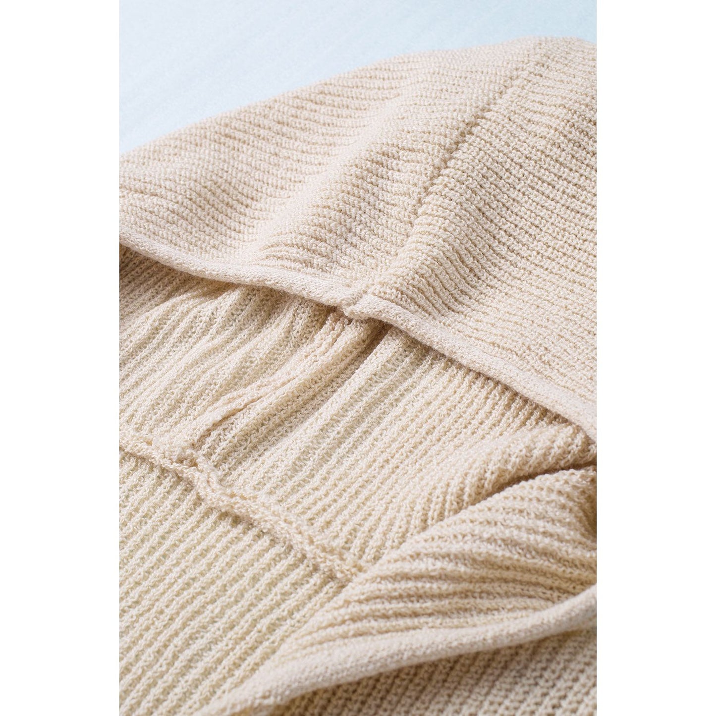 Distressed Zip Up Drawstring Hooded Cardigan