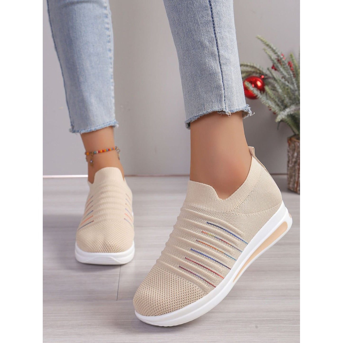 Breathable Mesh Wedge Sneakers