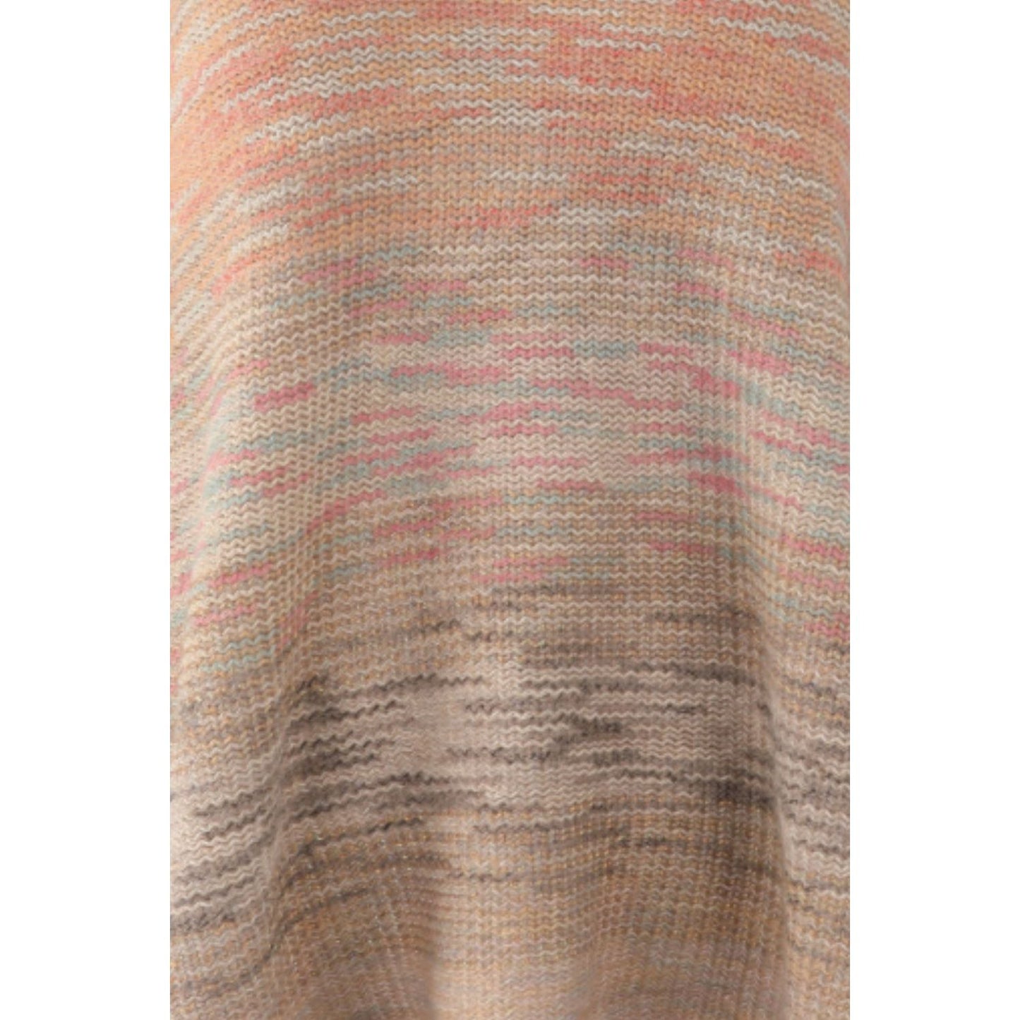 Round Neck Fringe Detail Poncho