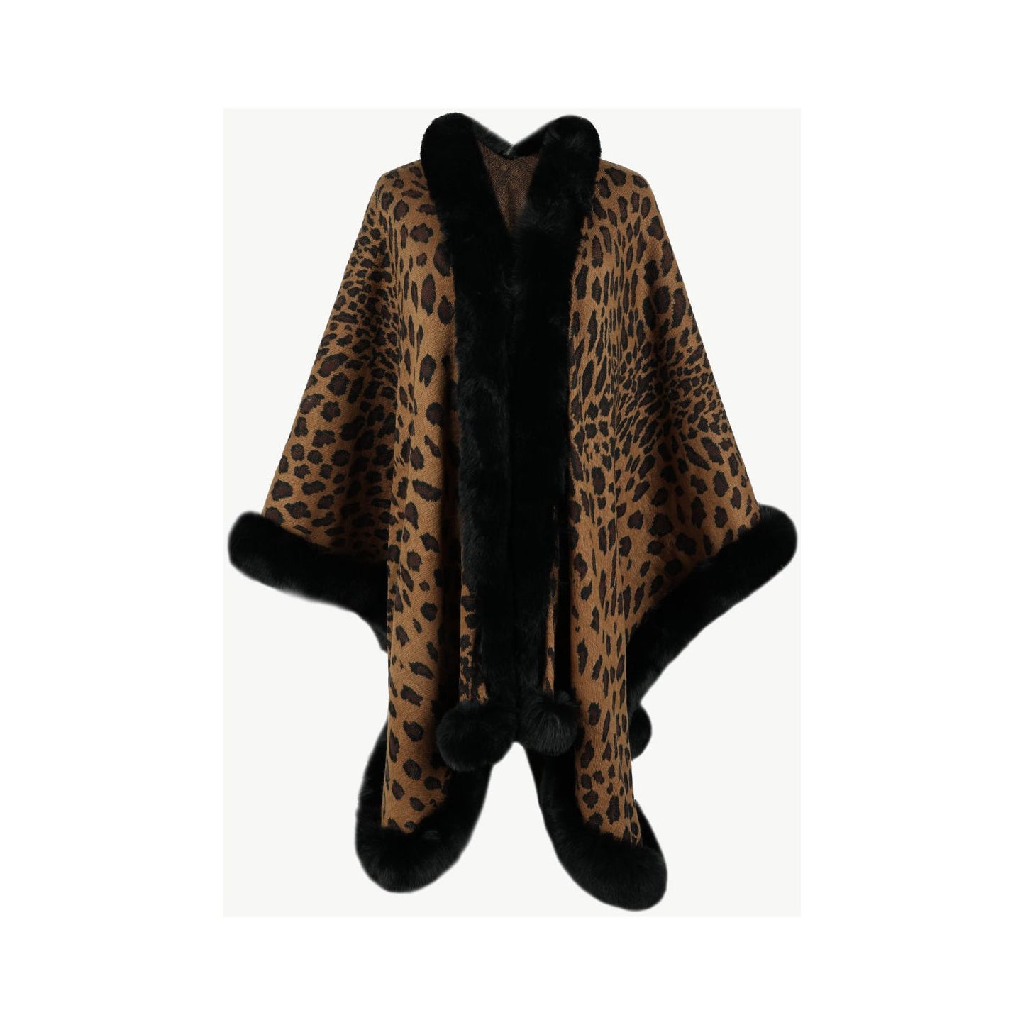 Leopard Open Front Poncho