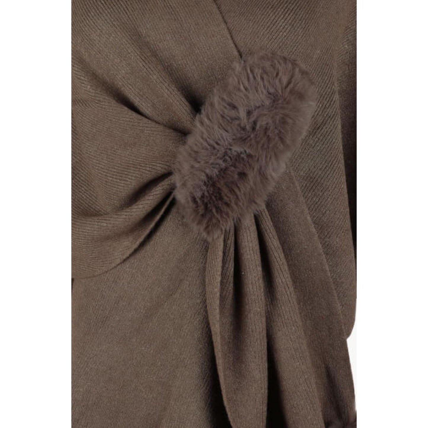 Surplice Neck Pom-Pom Trim Poncho