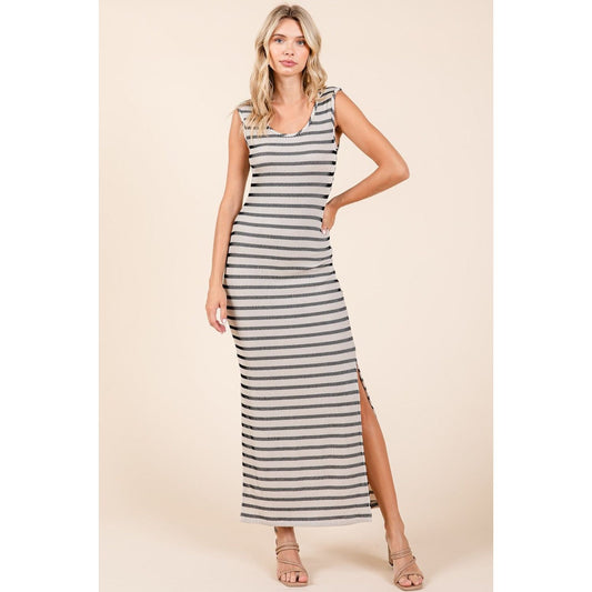 Mittoshop Striped Scoop Neck Sleeveless Maxi Dress