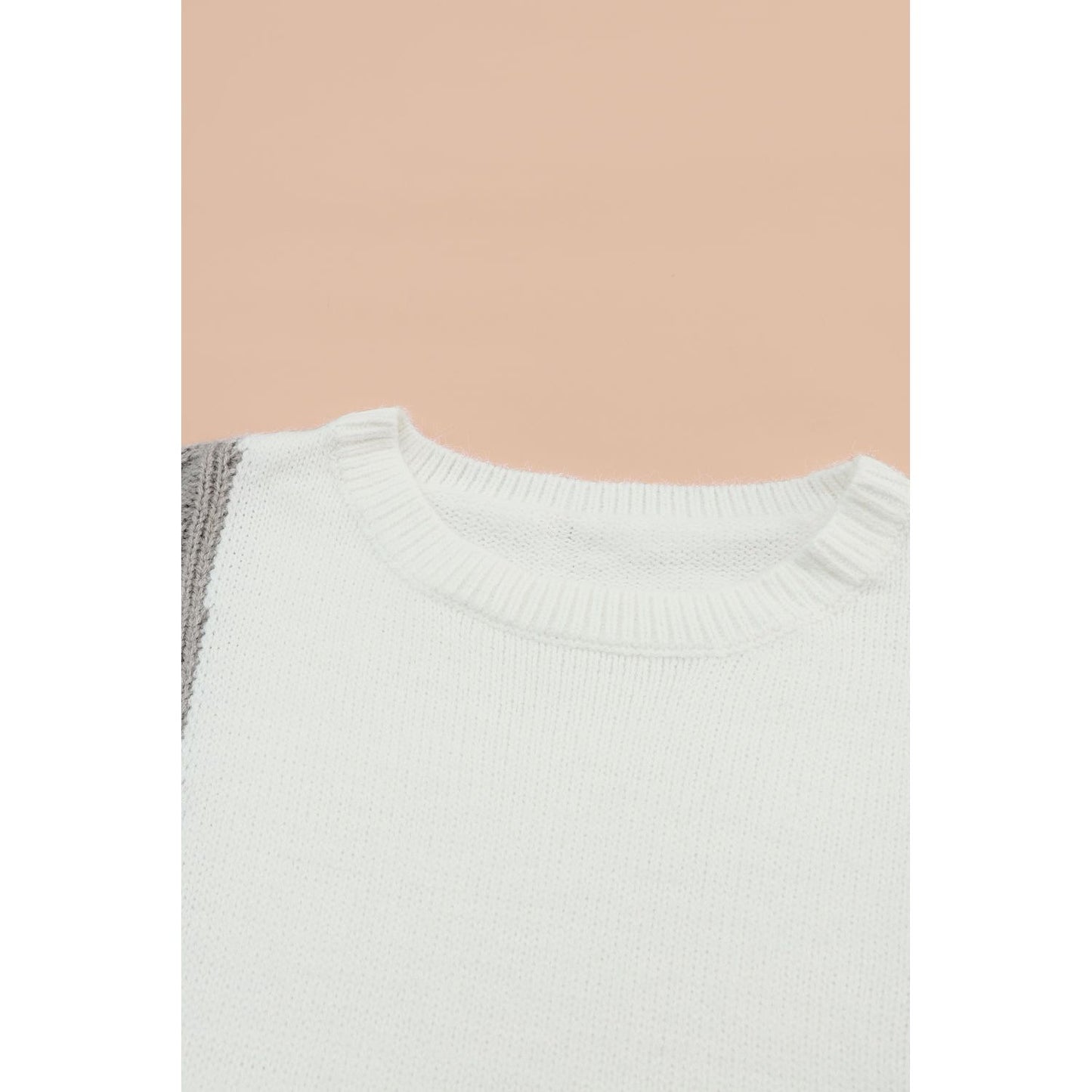 Color Block Textured Drop Shoulder Sweater