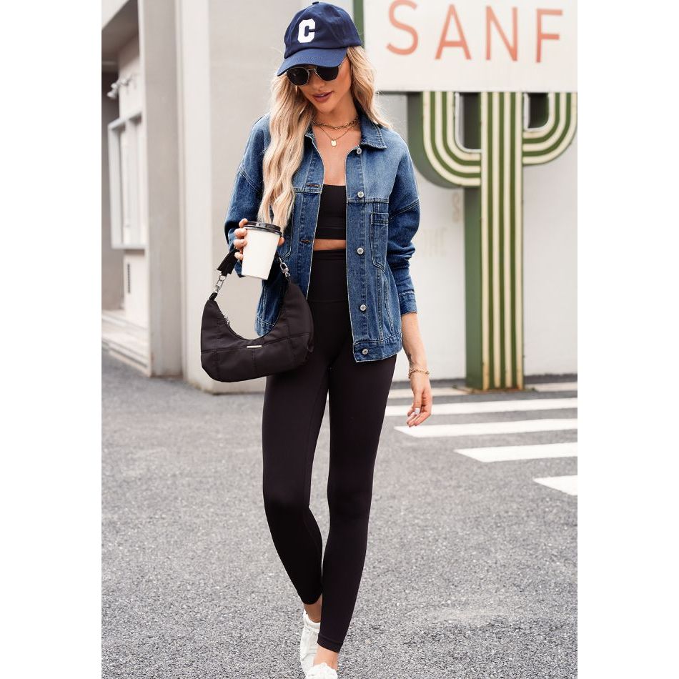 Pocketed Button Up Denim Jacket