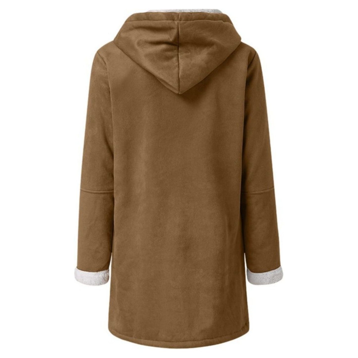 Full Size Pocketed Long Sleeve Hooded Toggle Jacket