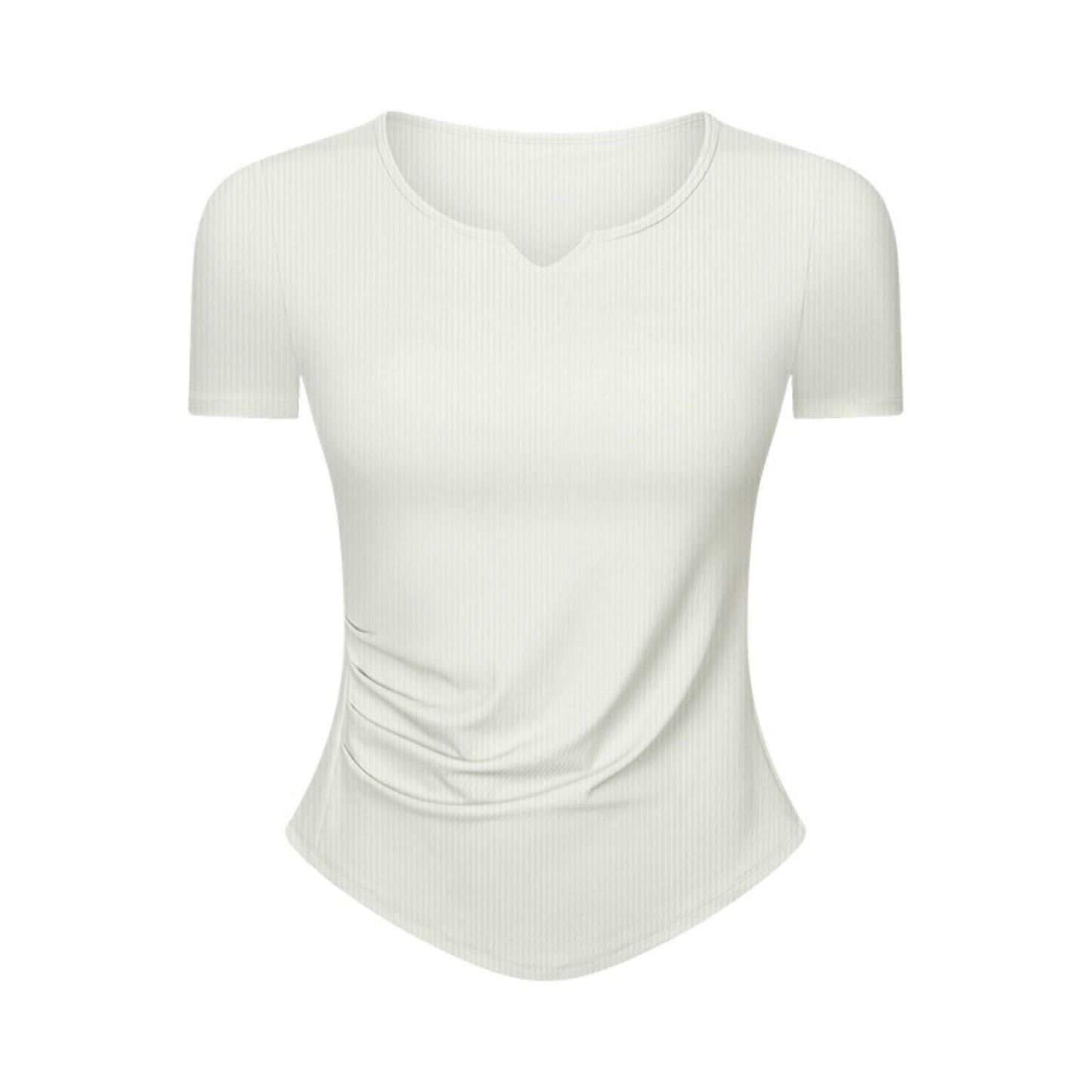 Notched Short Sleeve Active T-Shirt