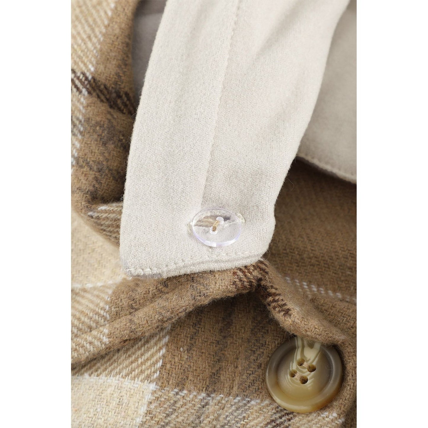 Plaid Button Up Long Sleeve Hooded Jacket