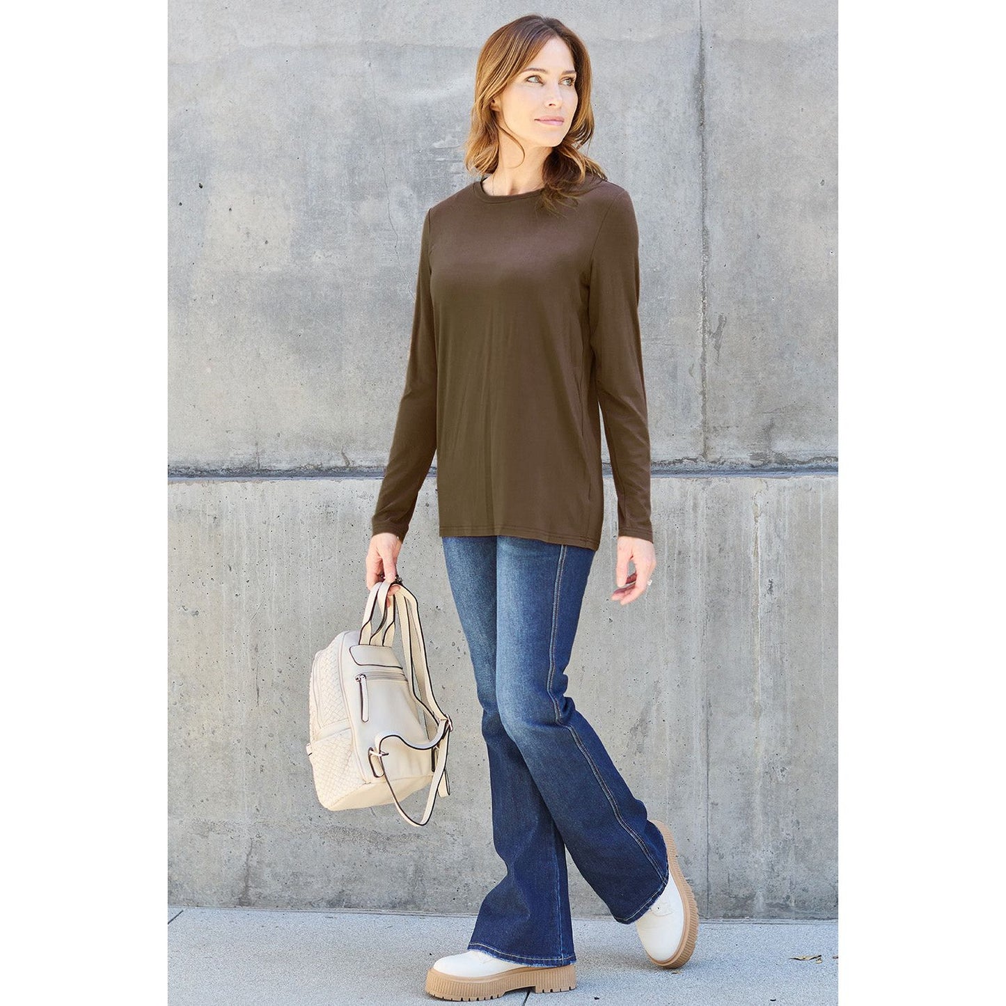 Basic Bae Full Size Round Neck Long Sleeve Top