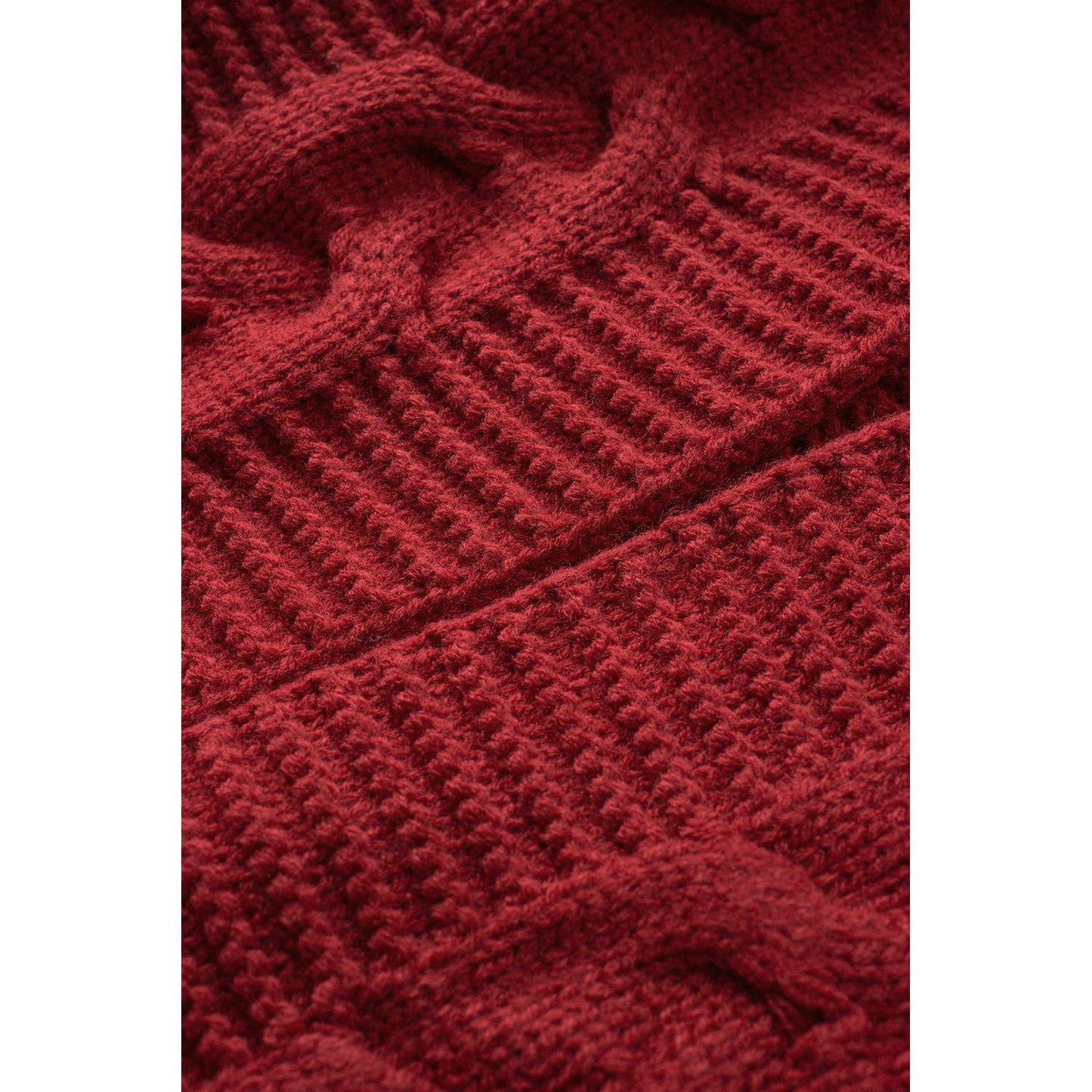 Cable-Knit Open Front Cardigan