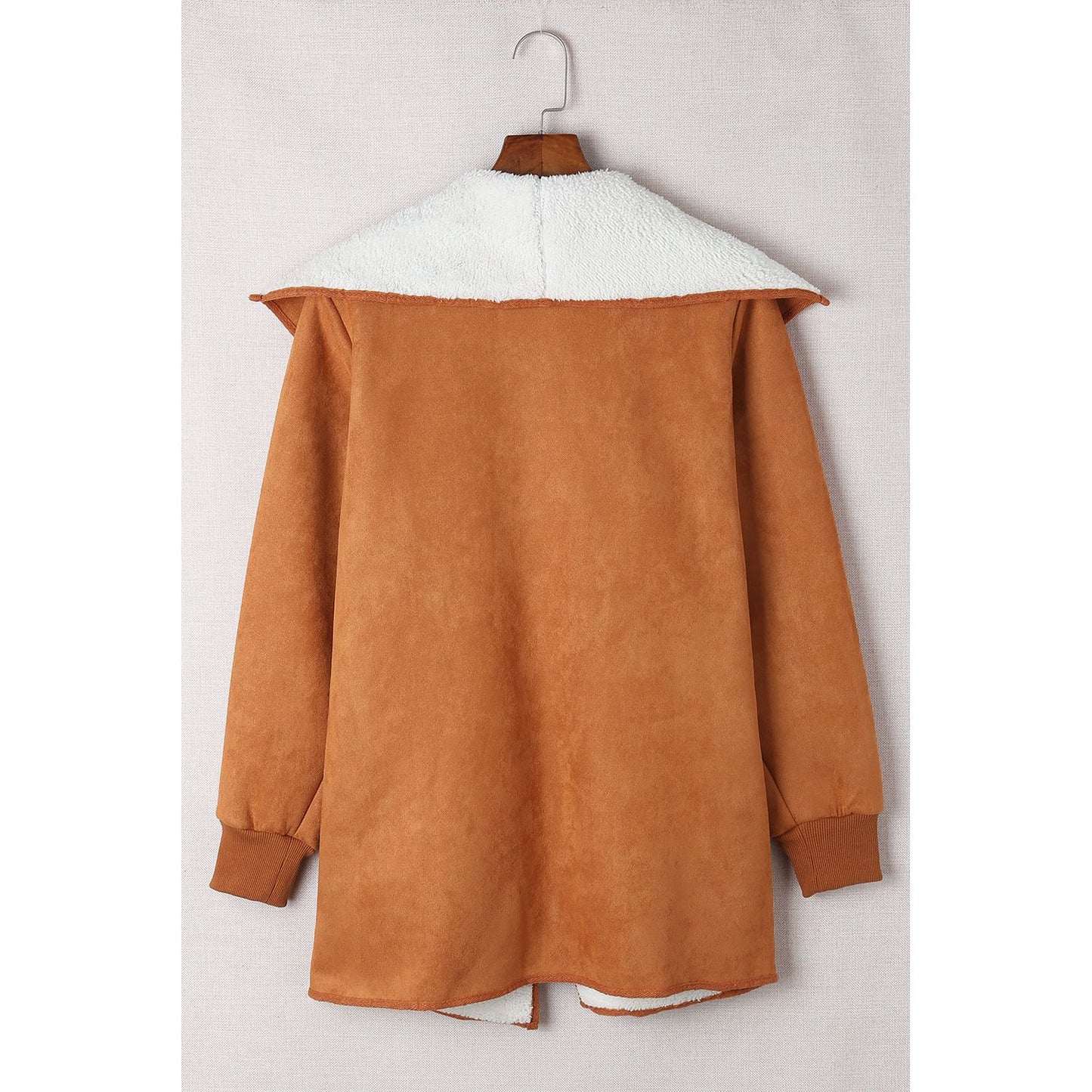 Open Front Long Sleeve Sherpa Jacket