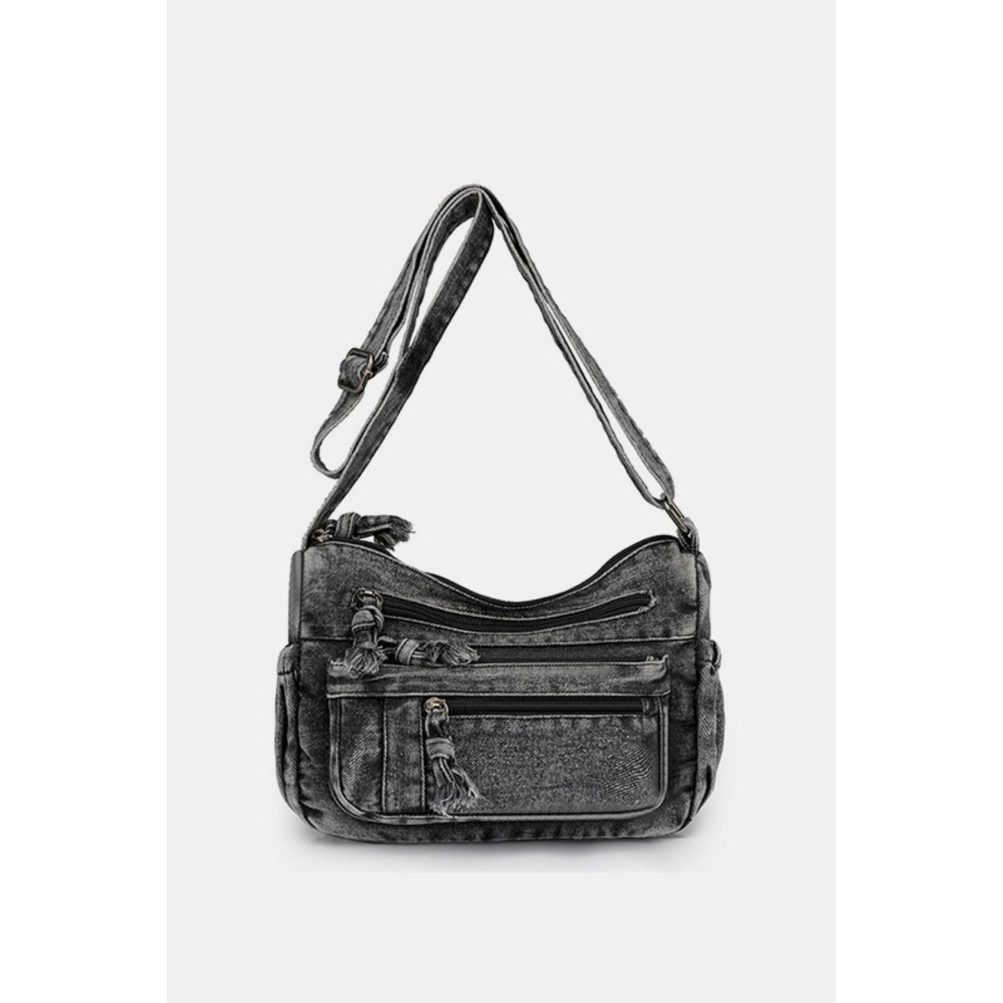 Adjustable Strap Denim Crossbody Bag