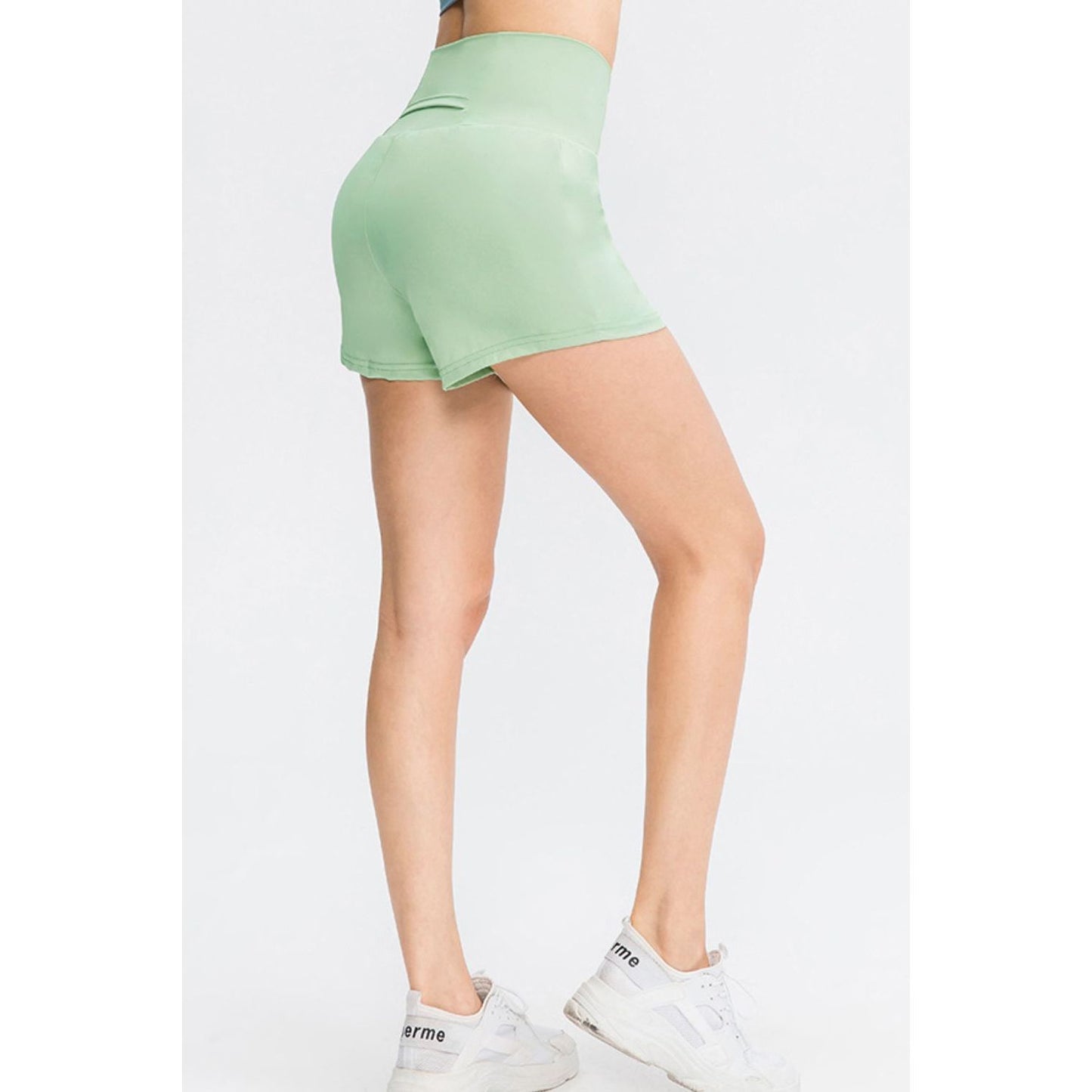 Wide Waistband Sports Shorts with Pockets