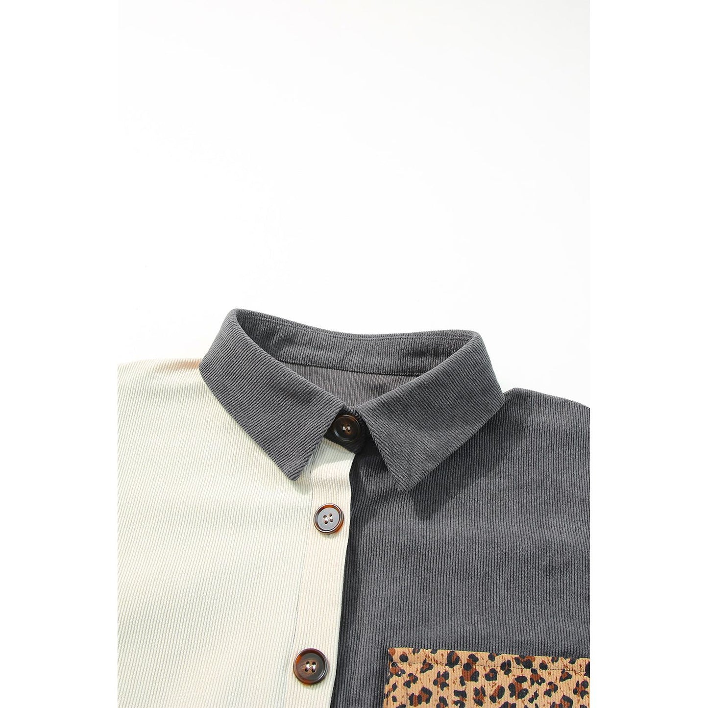 Leopard Button Up Drop Shoulder Jacket