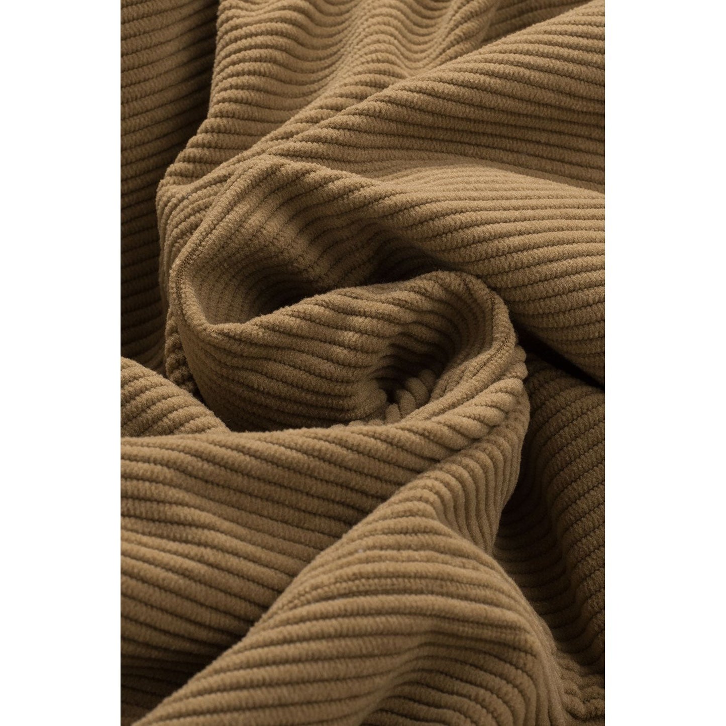 Corduroy Collared Neck Snap Down Jacket