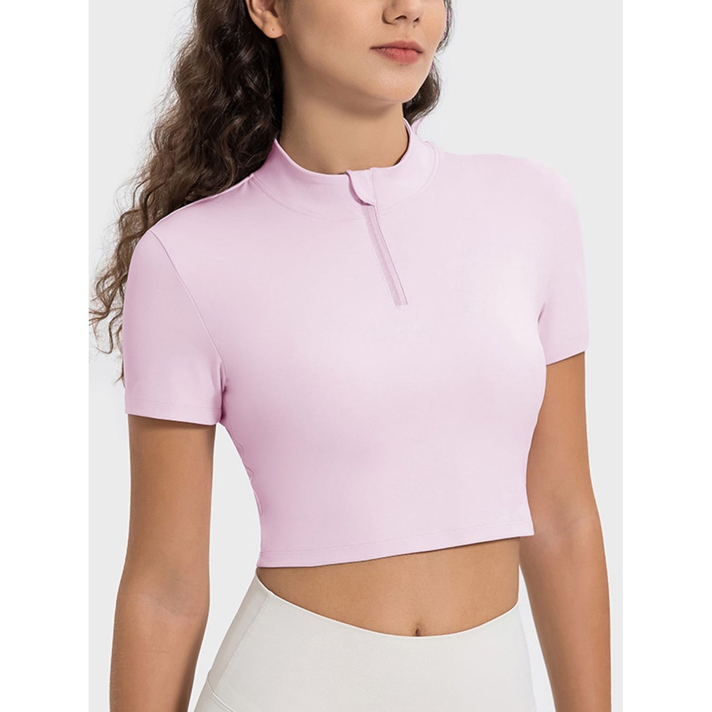 Quarter Zip Short Sleeve Active T-Shirt