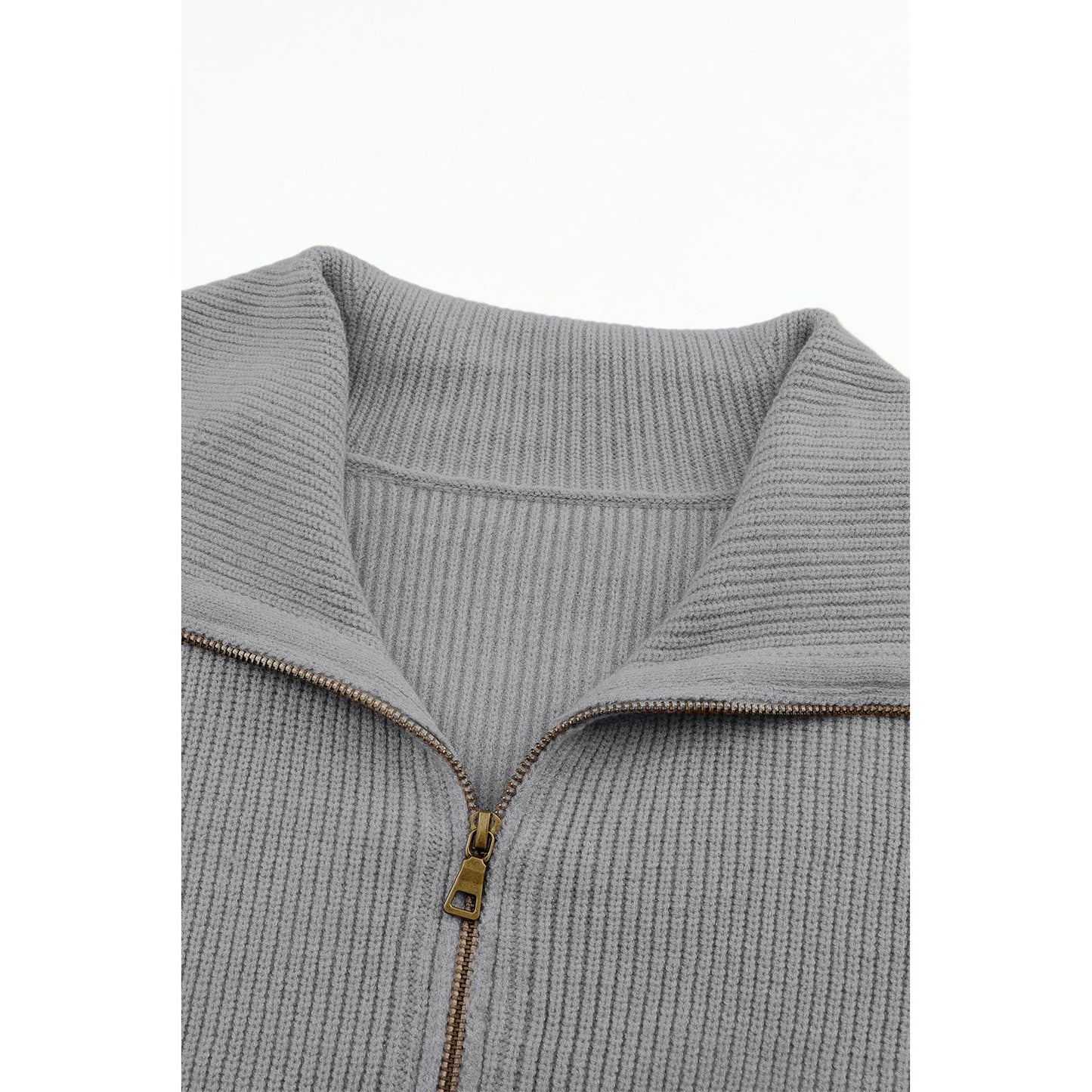 Zip Up Long Sleeve Cardigan