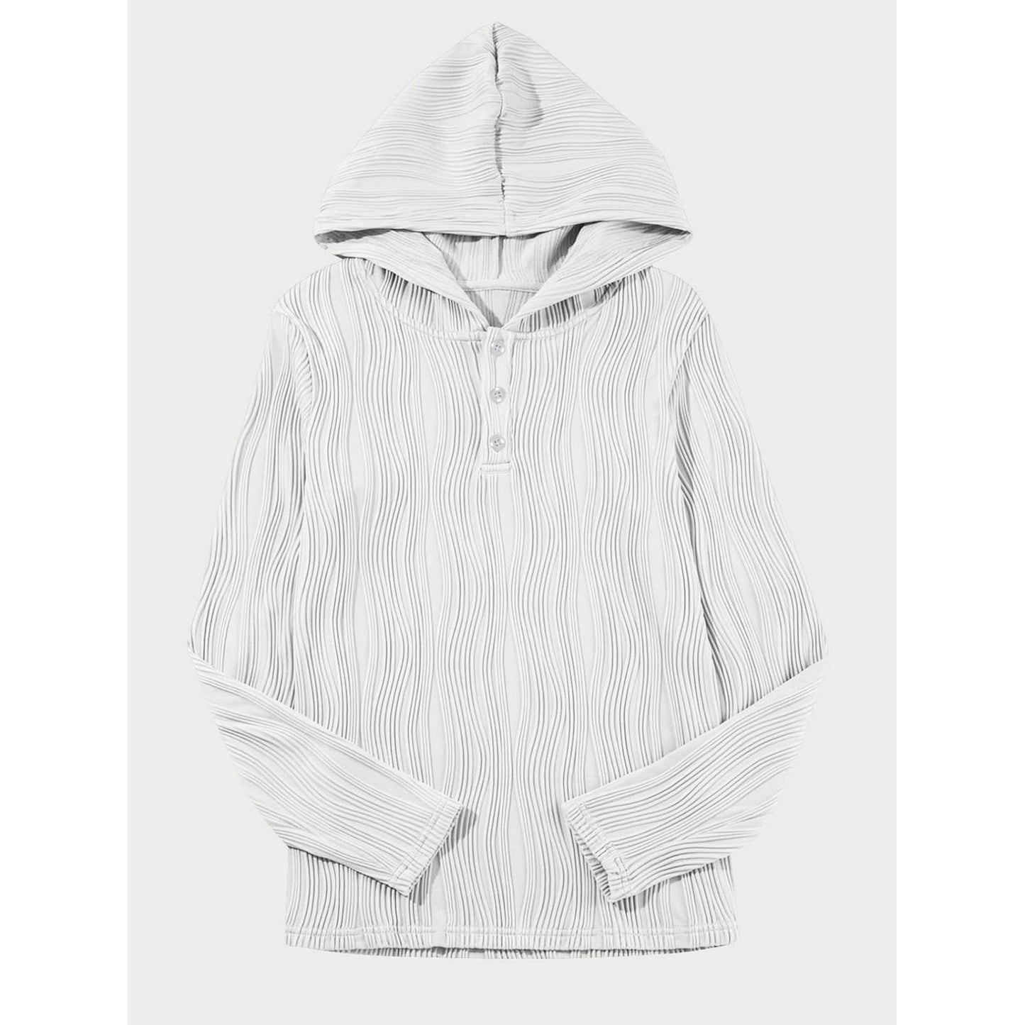 Textured Long Sleeve Hoodie
