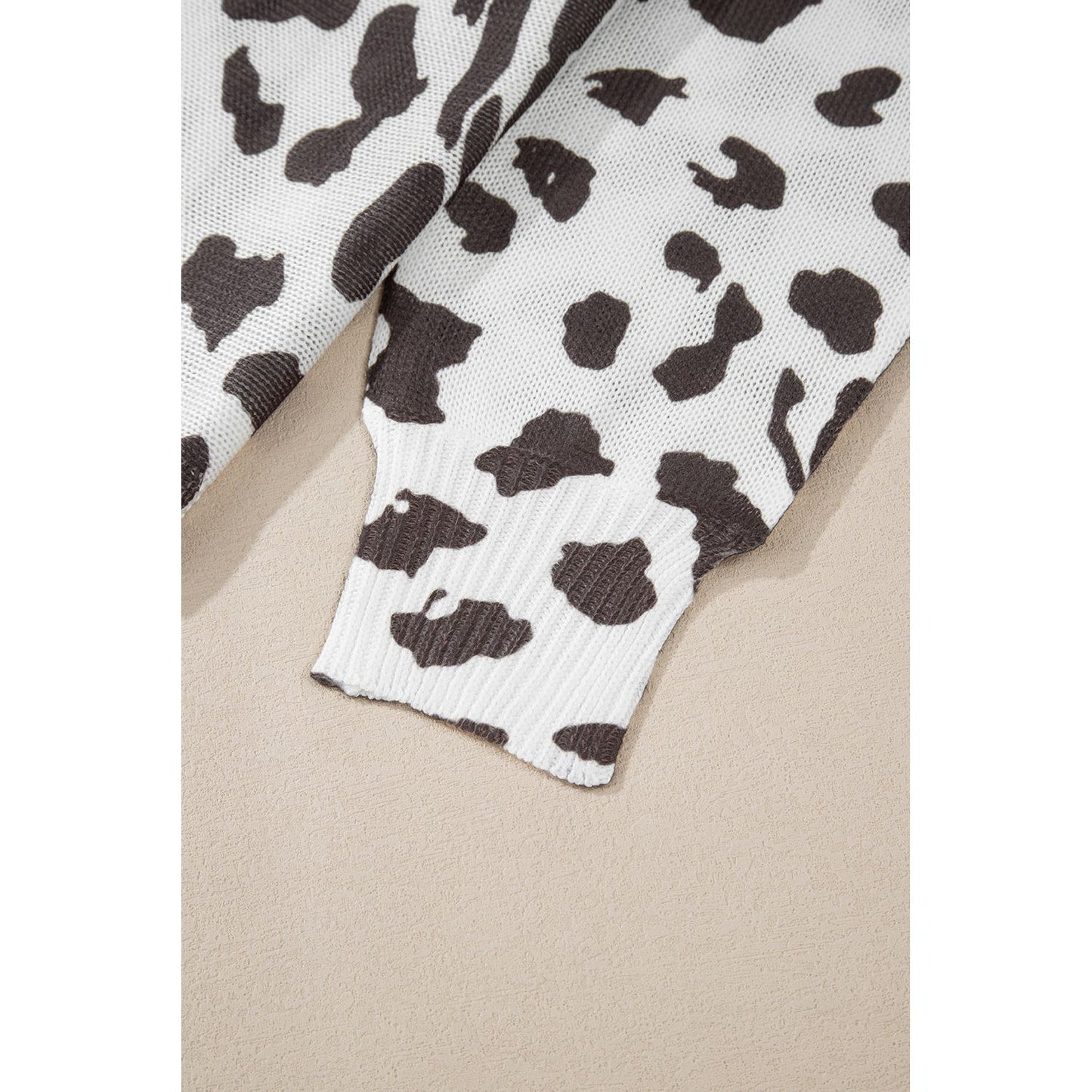 Leopard Boat Neck Long Sleeve Knit Top