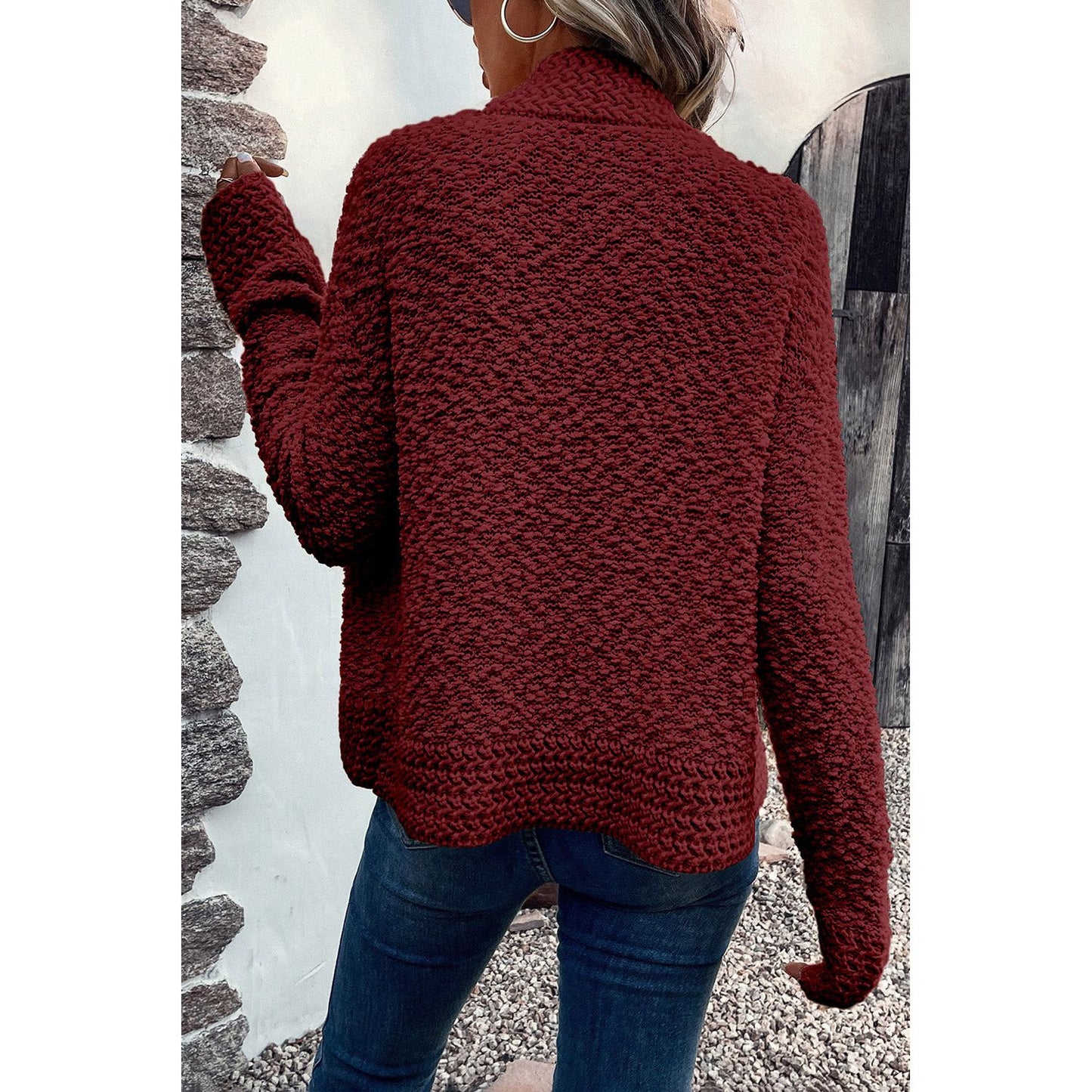 Solid Color Open Front Cardigan
