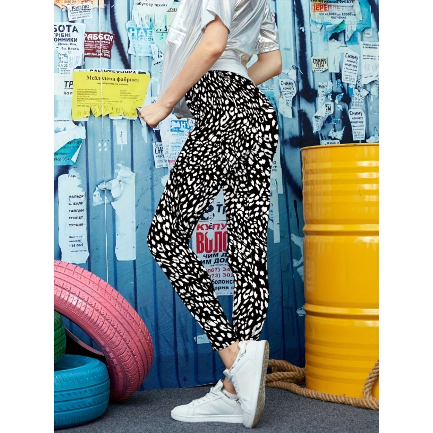 Printed High Waist Skinny Leggings