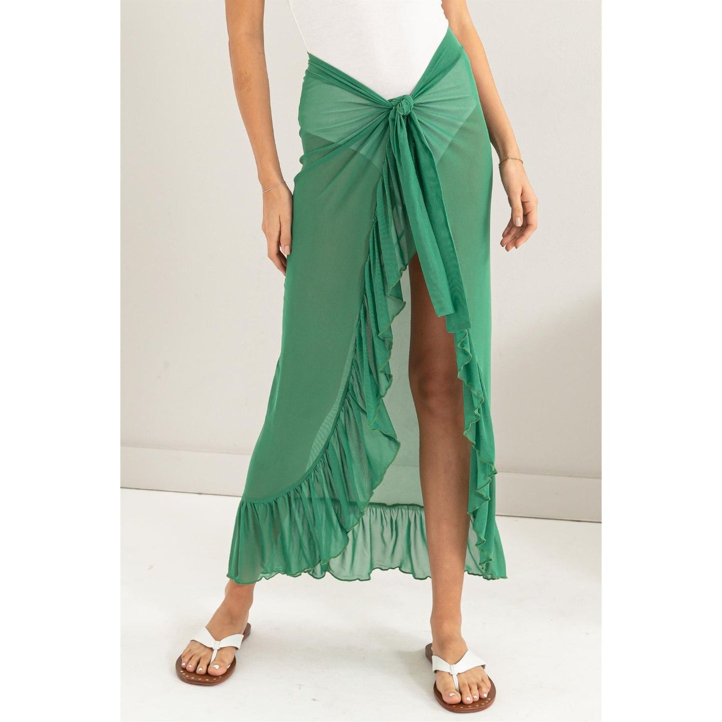 HYFVE Ruffle Trim Cover Up Sarong Skirt