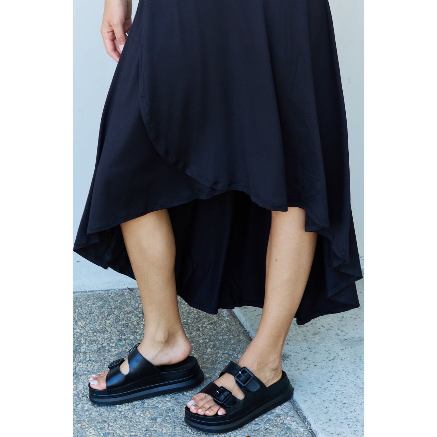 Ninexis First Choice High Waisted Flare Maxi Skirt in Black