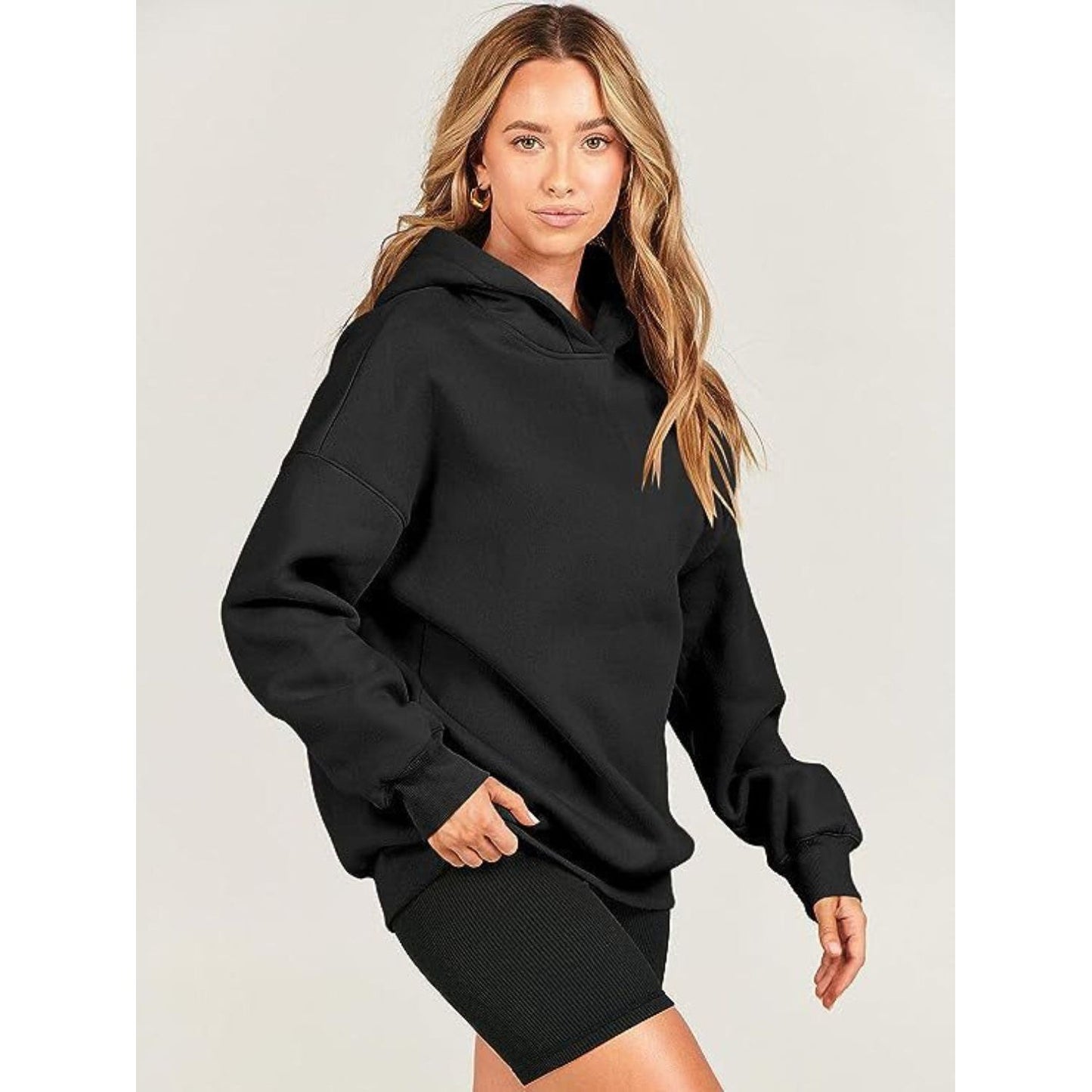 Dropped Shoulder Long Sleeve Hoodie