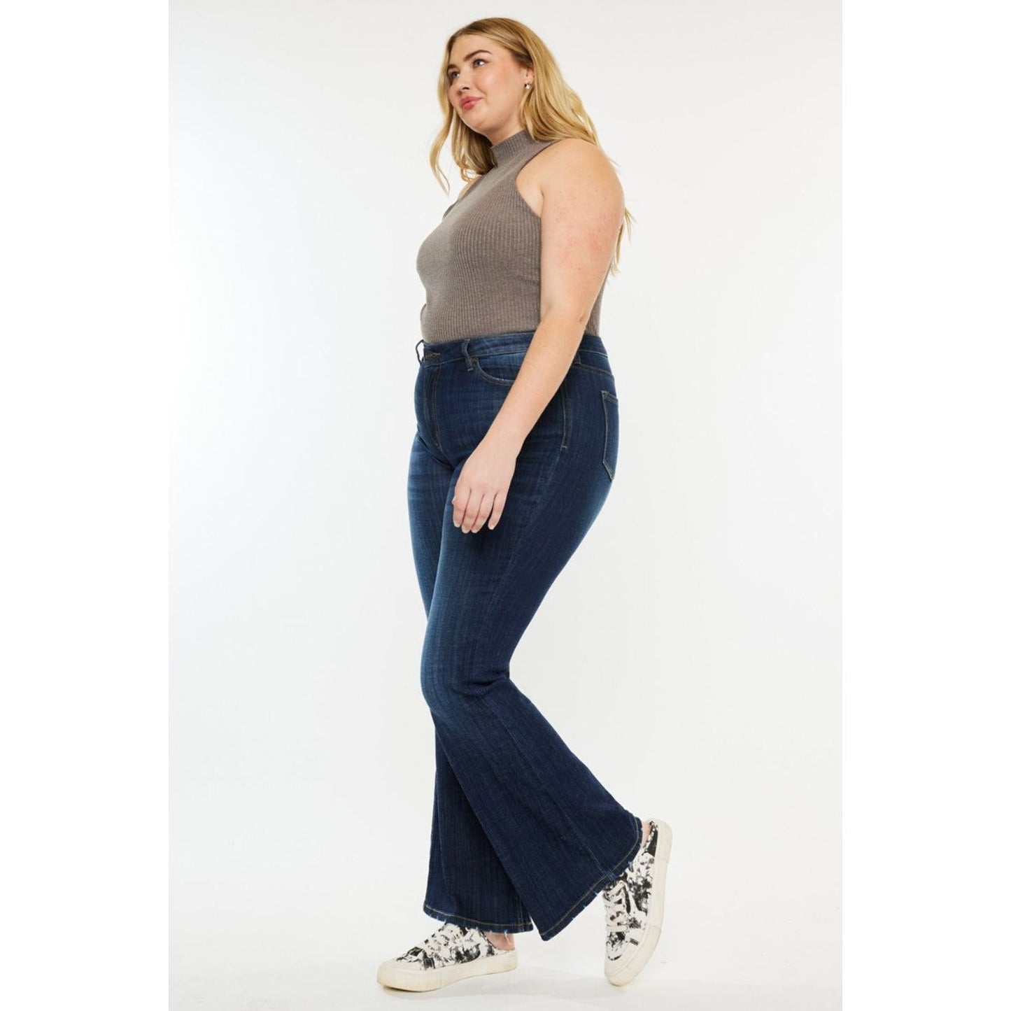 Kancan Full Size Mid Rise Flare Jeans