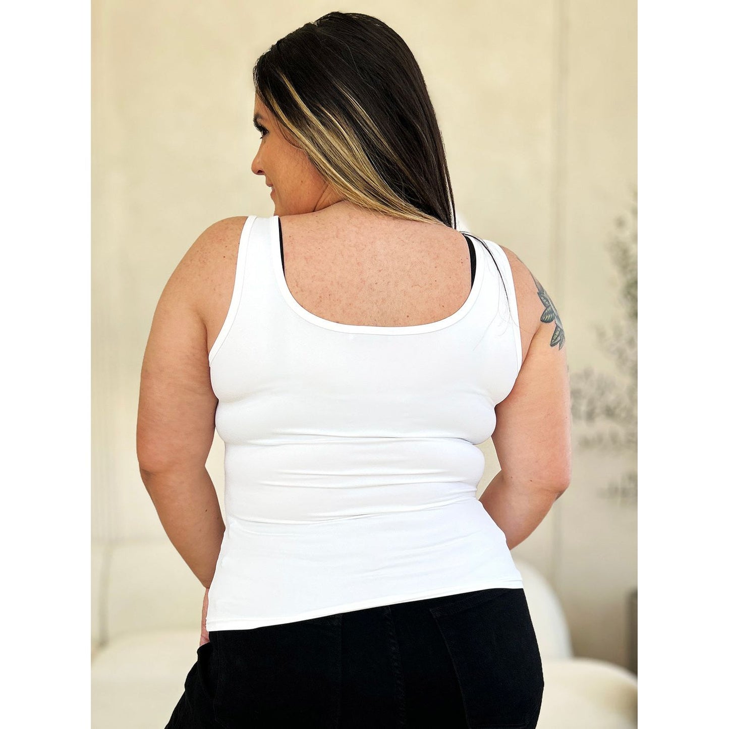 Basic Bae Full Size Square Neck Wide Strap Tank