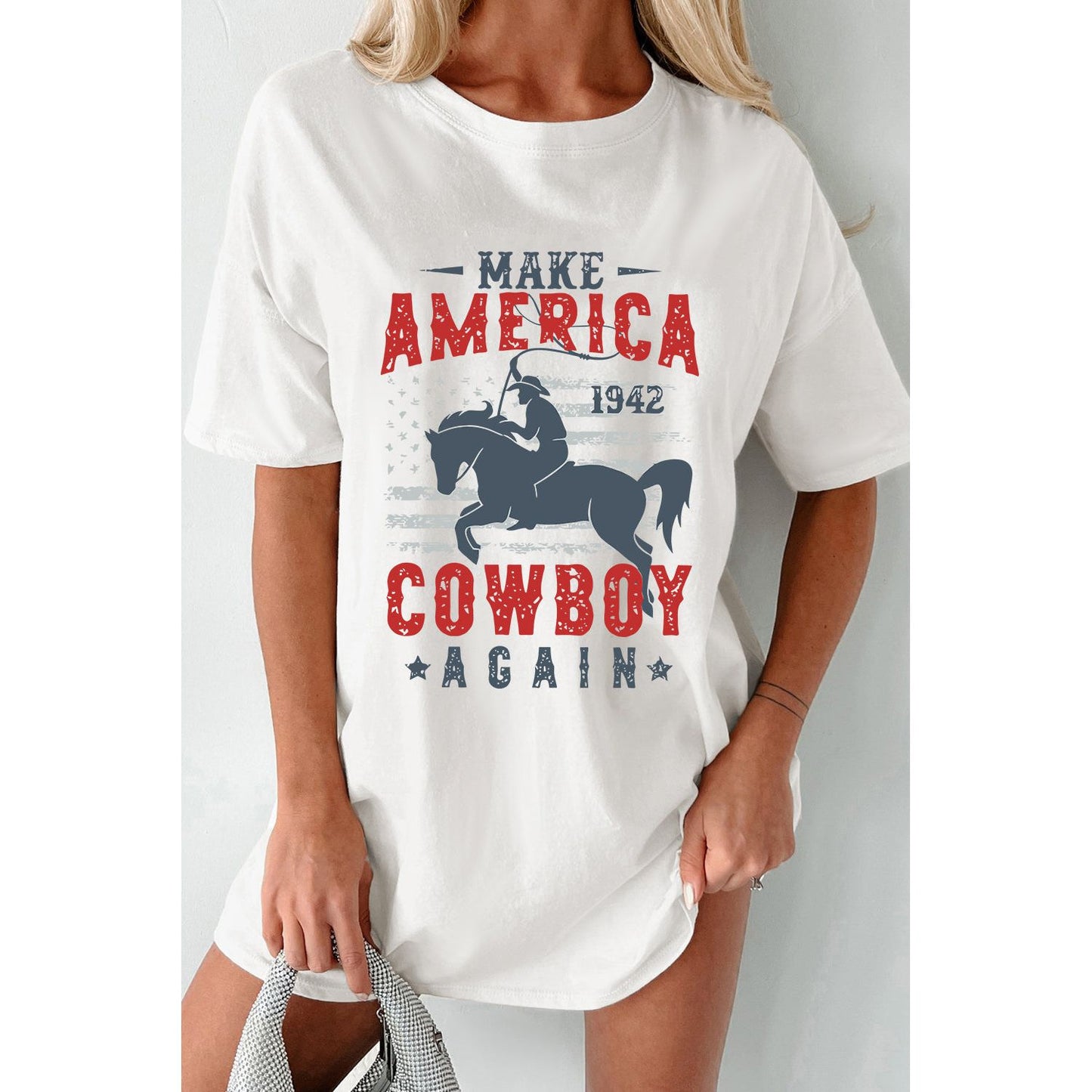 Cowboy Graphic Round Neck Half Sleeve T-Shirt