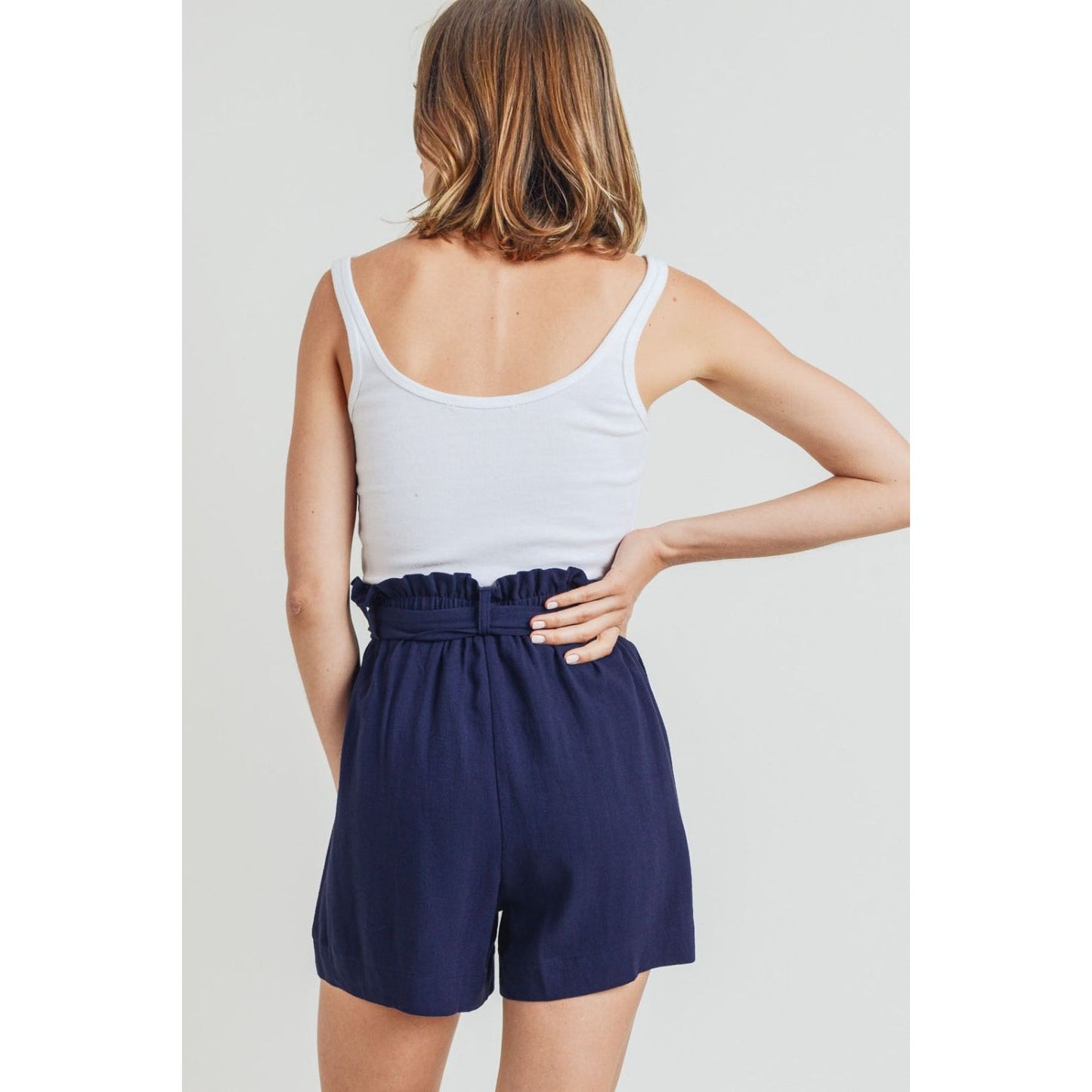 Cotton Bleu by Nu Label Buckle Belt Cotton Linen Shorts