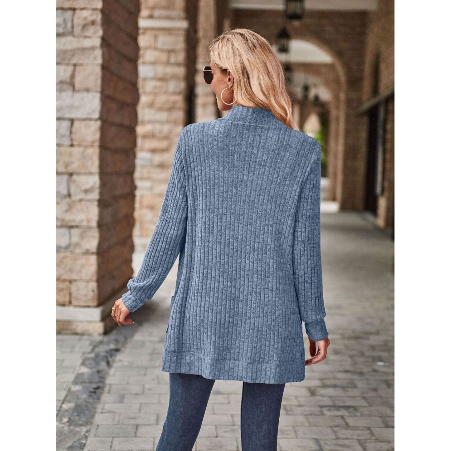 Open Front Cardigan with Pockets