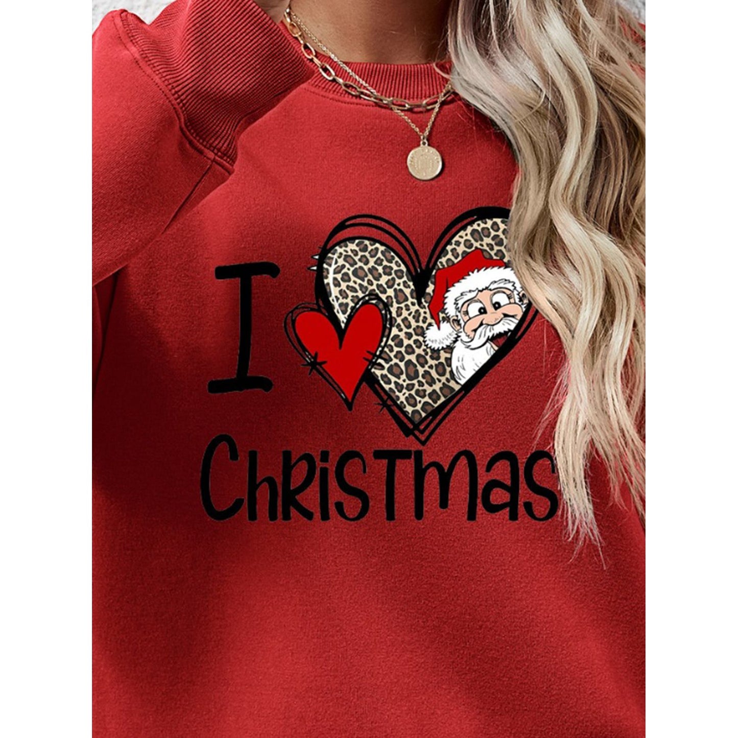 CHRISTMAS Graphic Round Neck Sweatshirt