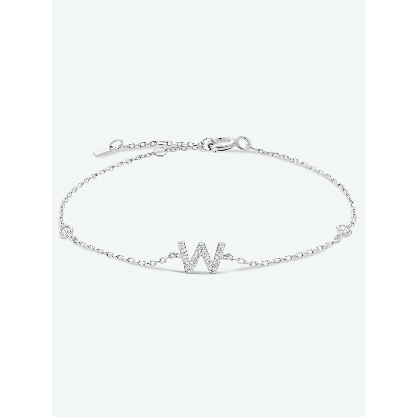 V To Z Zircon 925 Sterling Silver Bracelet