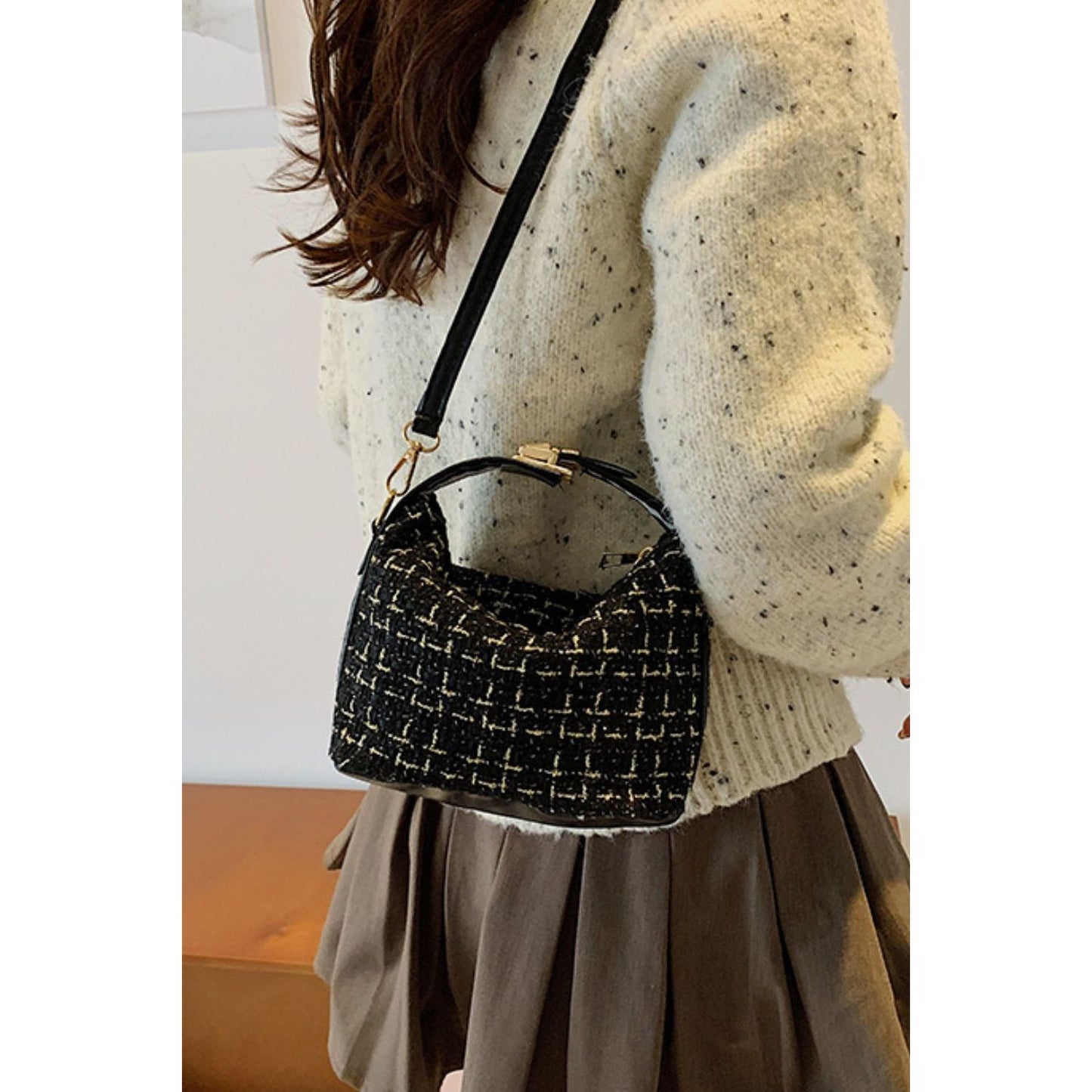 Woven Removable Strap Shoulder Bag