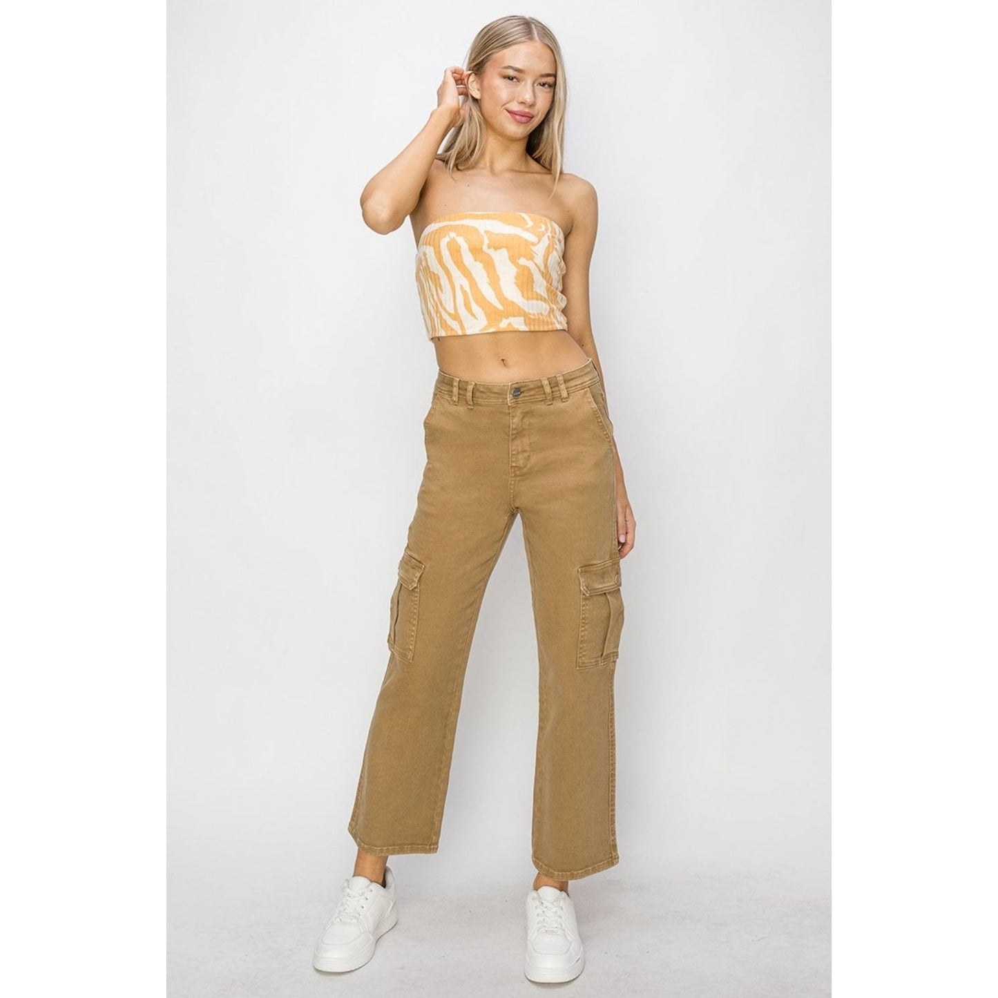 Risen Full Size High Rise Cargo Jeans