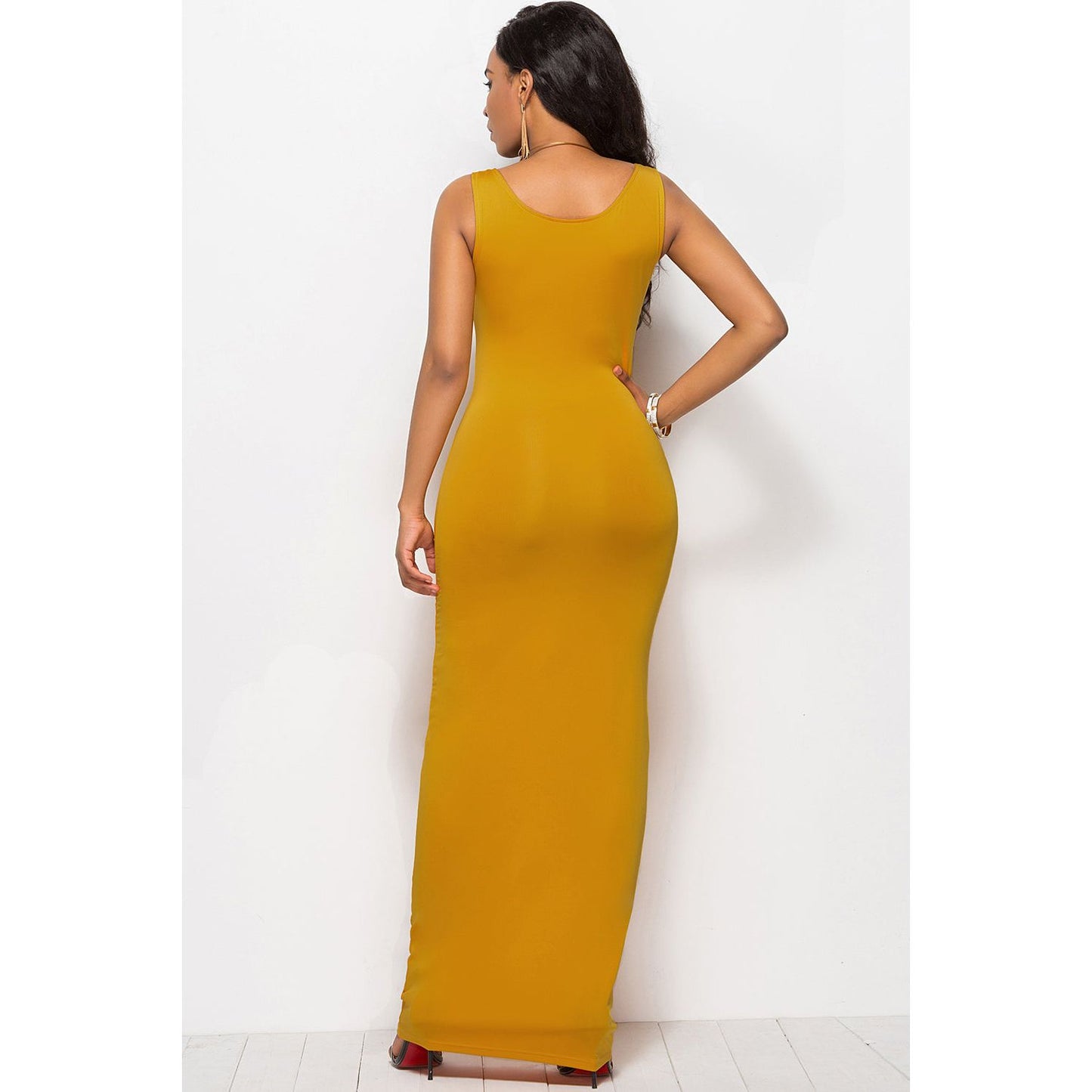 Scoop Neck Wide Strap Maxi Dress