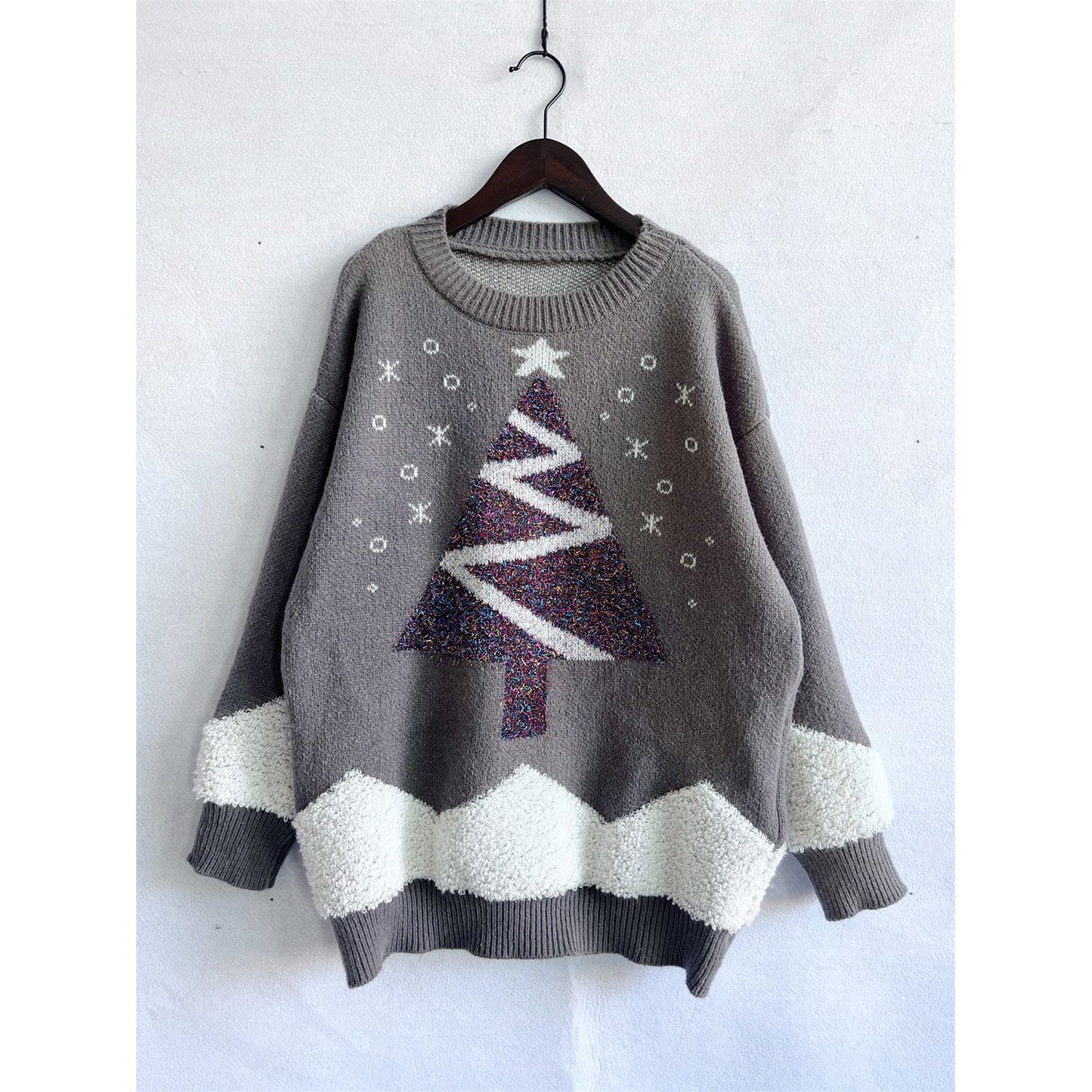 Christmas Tree Graphic Dropped Shoulder Sweater