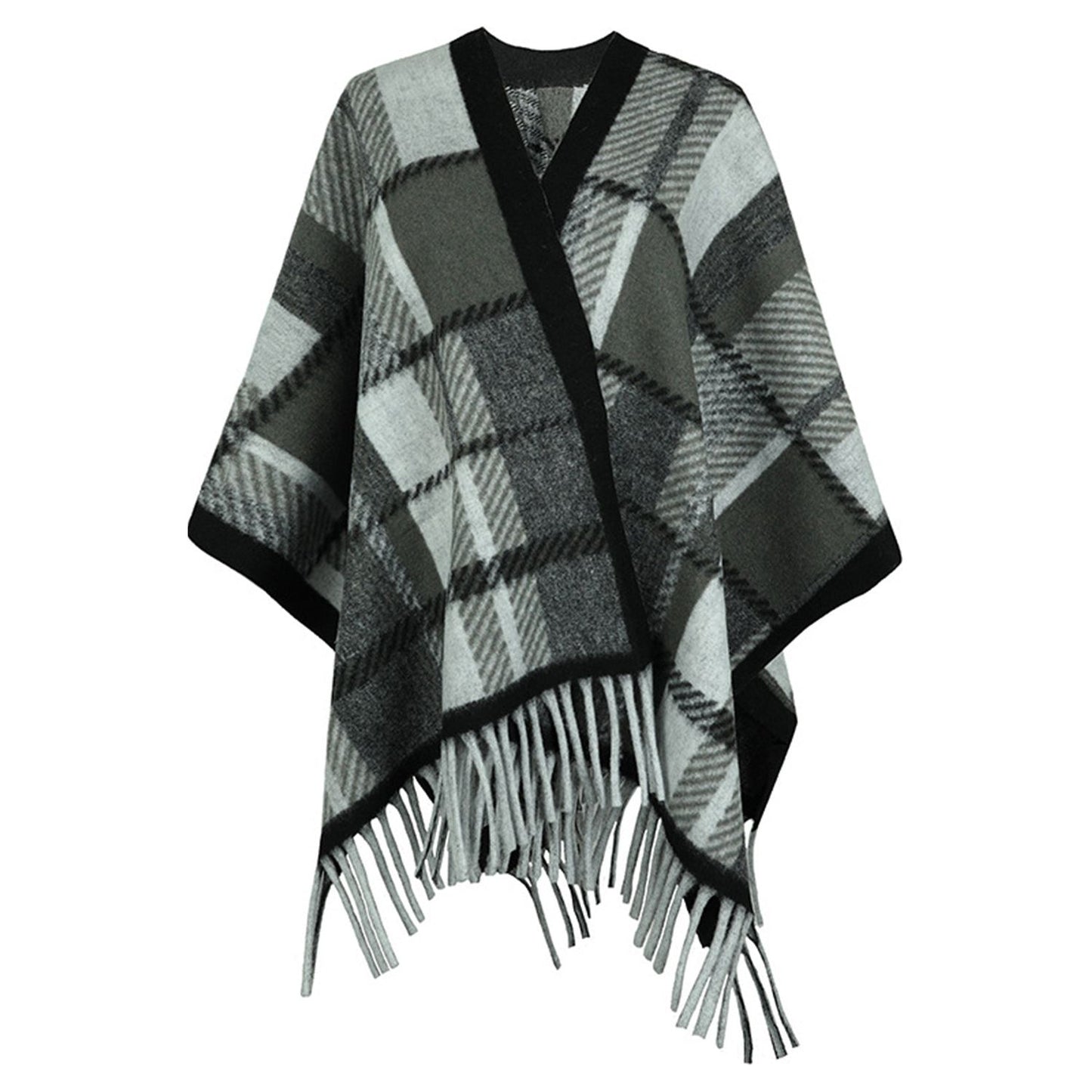 Cloak Sleeve Fringe Detail Poncho