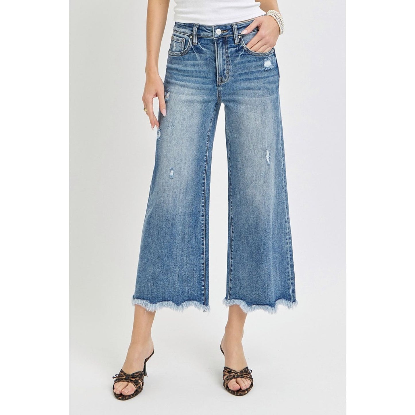 Risen High Rise Cropped Flare Jeans