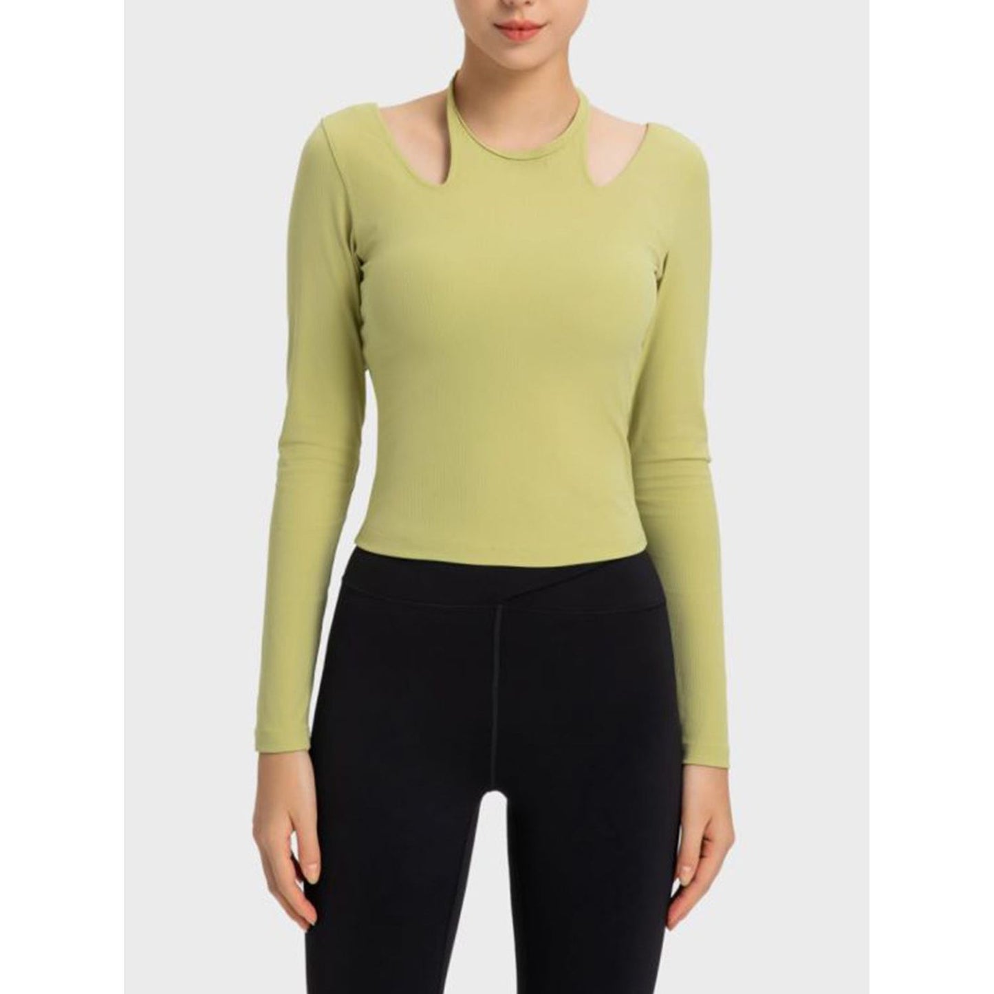 Halter Neck Long Sleeve Sporty Top