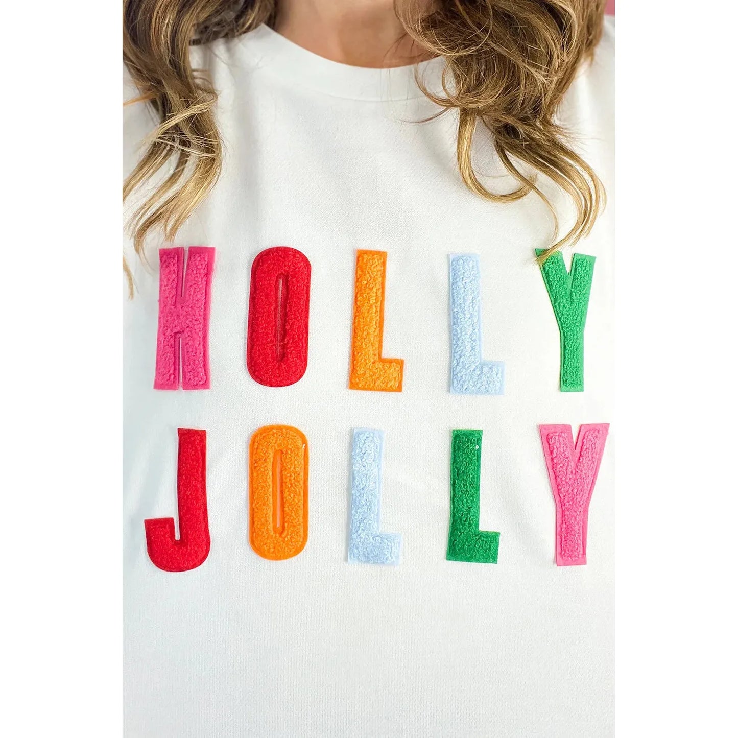 HOLLY JOLLY Round Neck Long Sleeve Top