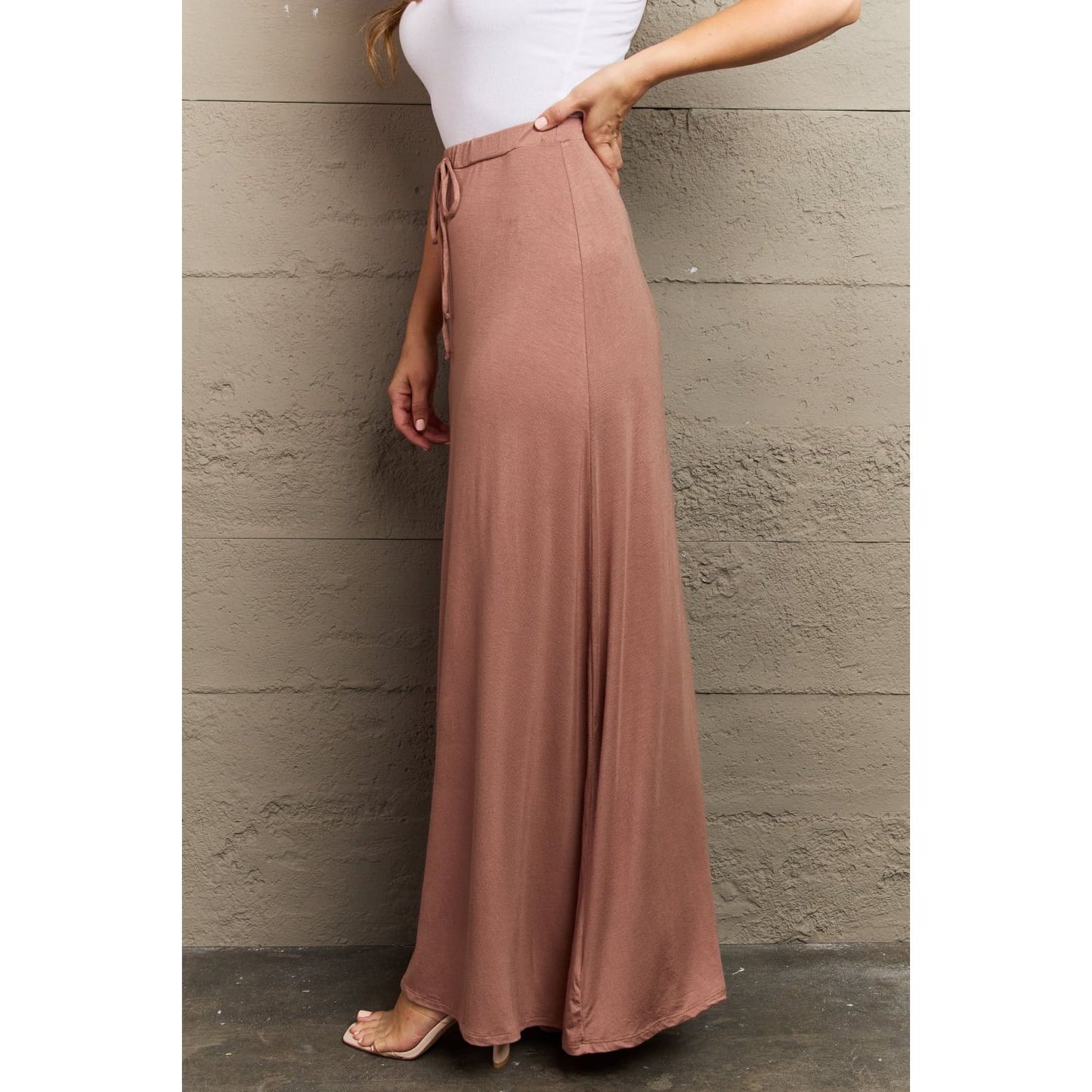 Culture Code For The Day Full Size Flare Maxi Skirt in Chocolate