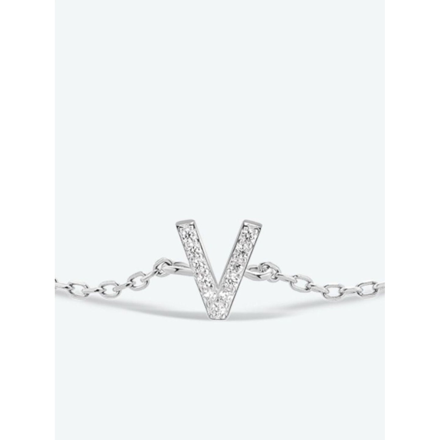 V To Z Zircon 925 Sterling Silver Bracelet