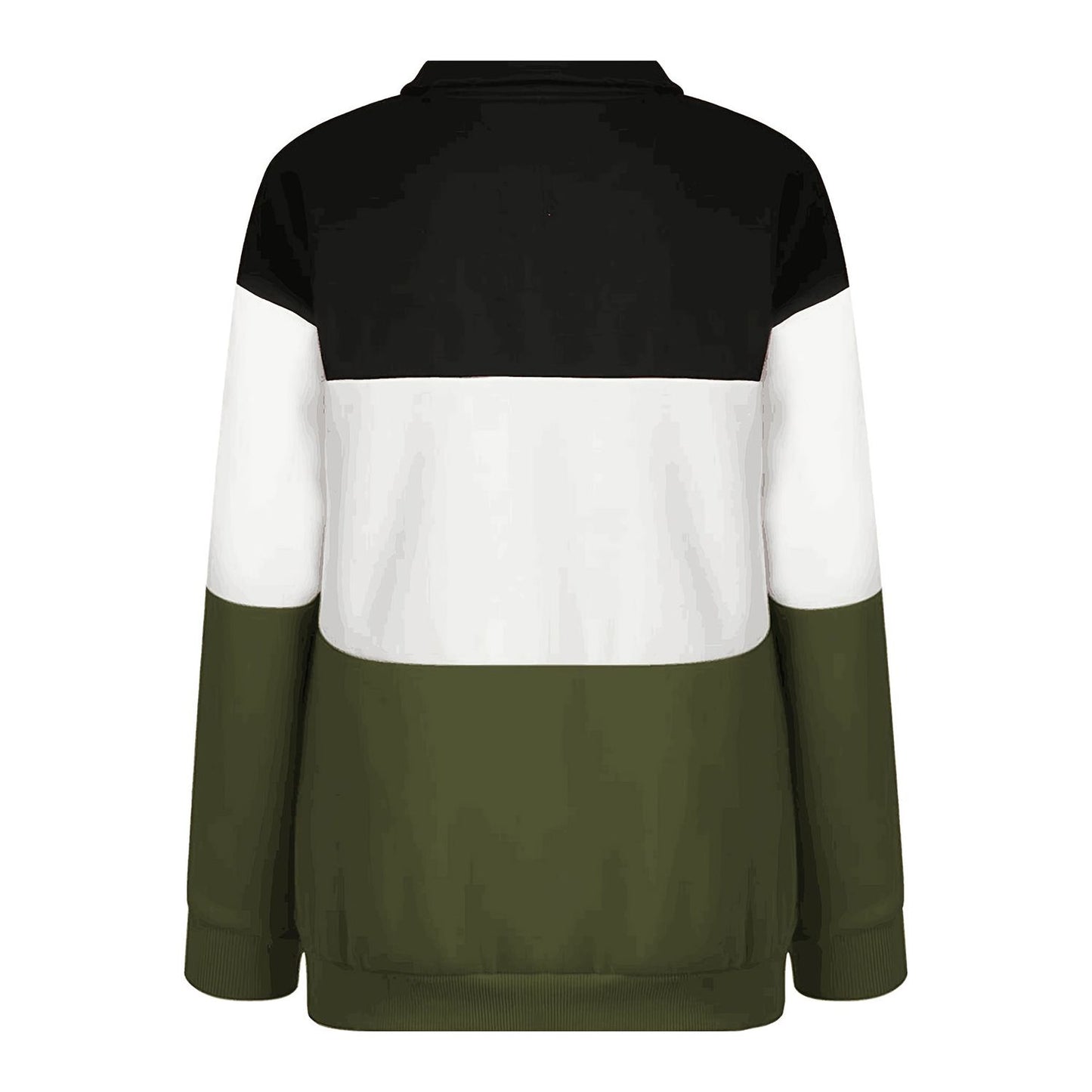 Full Size Color Block Quarter Zip Long Sleeve Sweatshirt