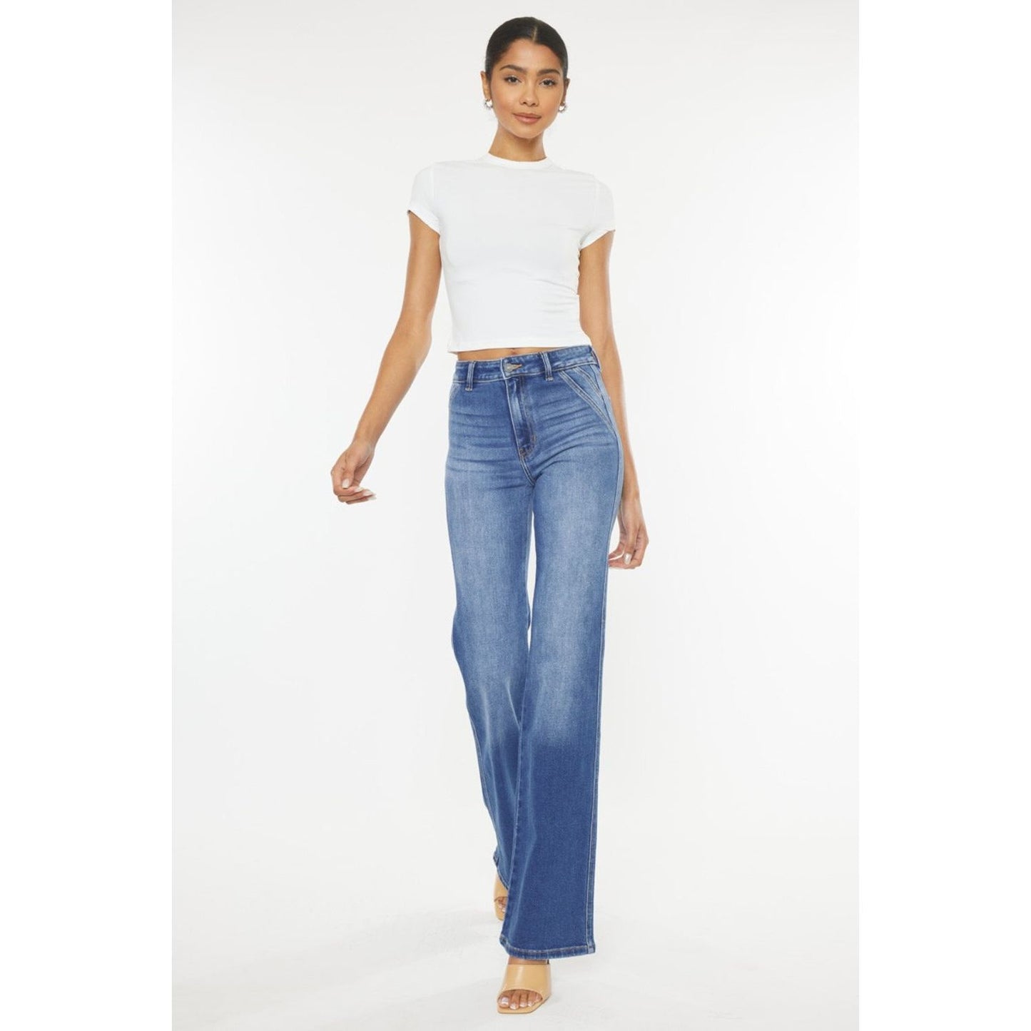 Kancan Ultra High Waist Gradient Flare Jeans