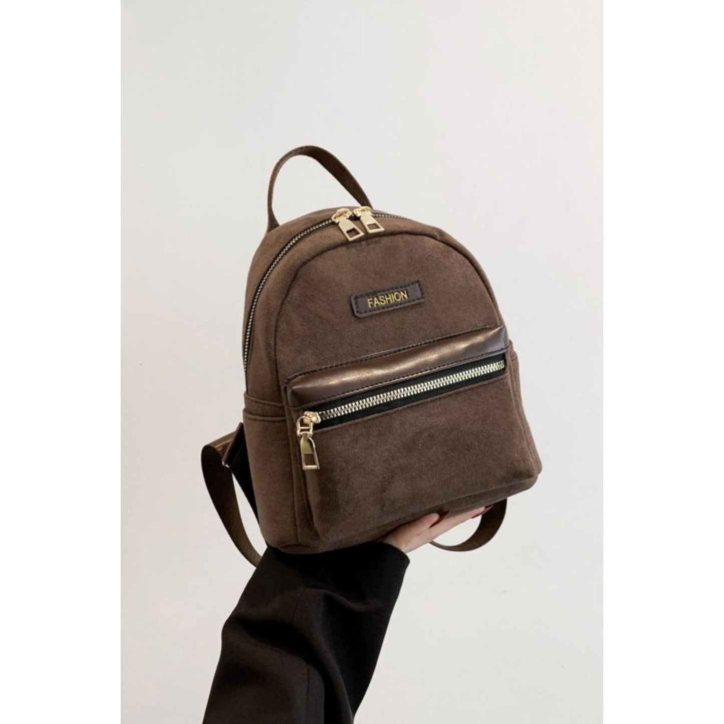 Suede Adjustable Strap Backpack Bag